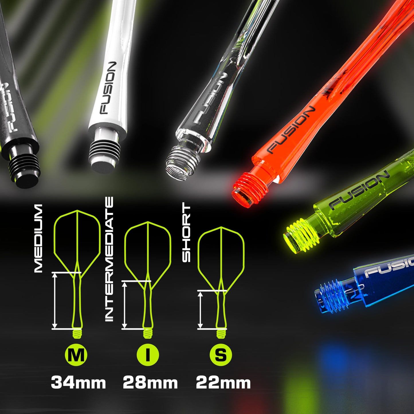 WINMAU Fusion Intergrated Dart Flight and Shaft System - 1 set per pack (3 flights and shafts in total)