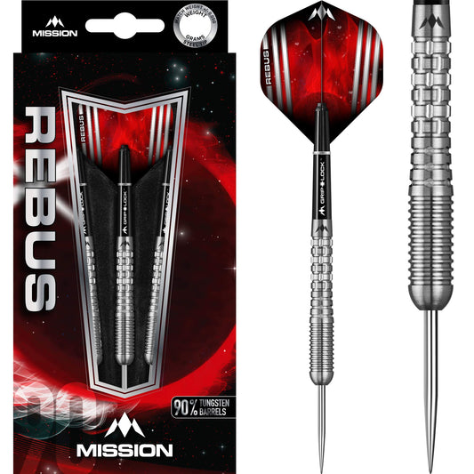 Mission Rebus Steel Tip 90% Tungsten Darts - Multiple Weights and Styles Available