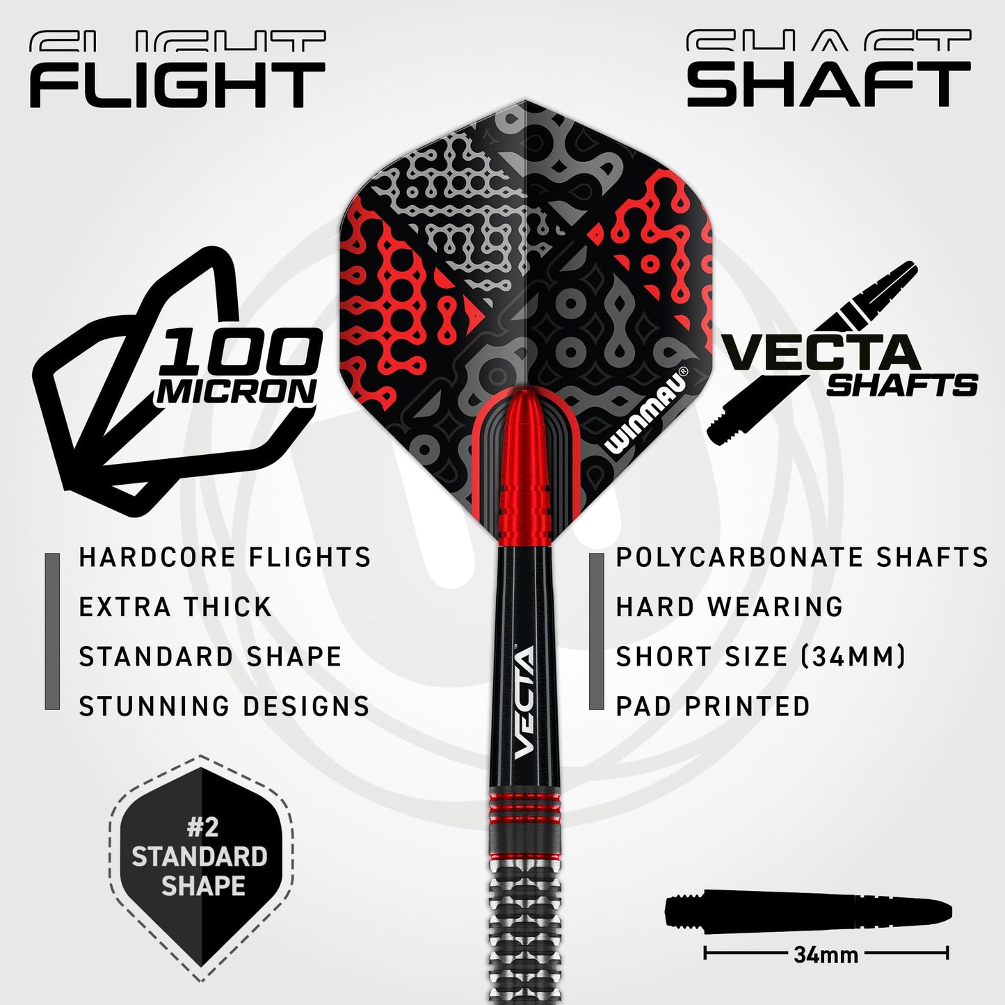 WINMAU Darts Cypher Series 90% Professional Tungsten Darts Set with Dart Flights and Dart Shafts (Stems) - Available weights 18g Soft Tip 22g, 24g and 26g Steel Tip