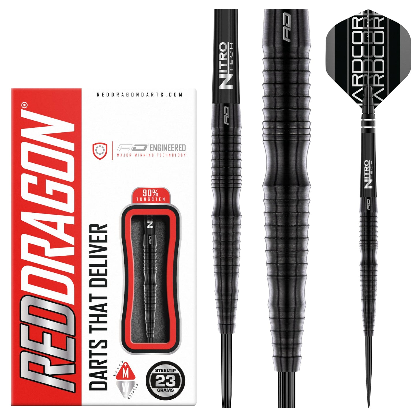 RED DRAGON Razor Edge Extreme Professional Tungsten Darts Set with Flights and Stems