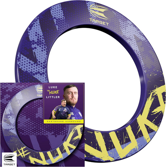 Target Darts Luke Littler Dartboard Surround | The Nuke Dart Board Protector Ring, Compatible with all Steel Tip Dartboards, Purple & Yellow Dart Surrounds, Easy Install Wall Protection Outer Rings