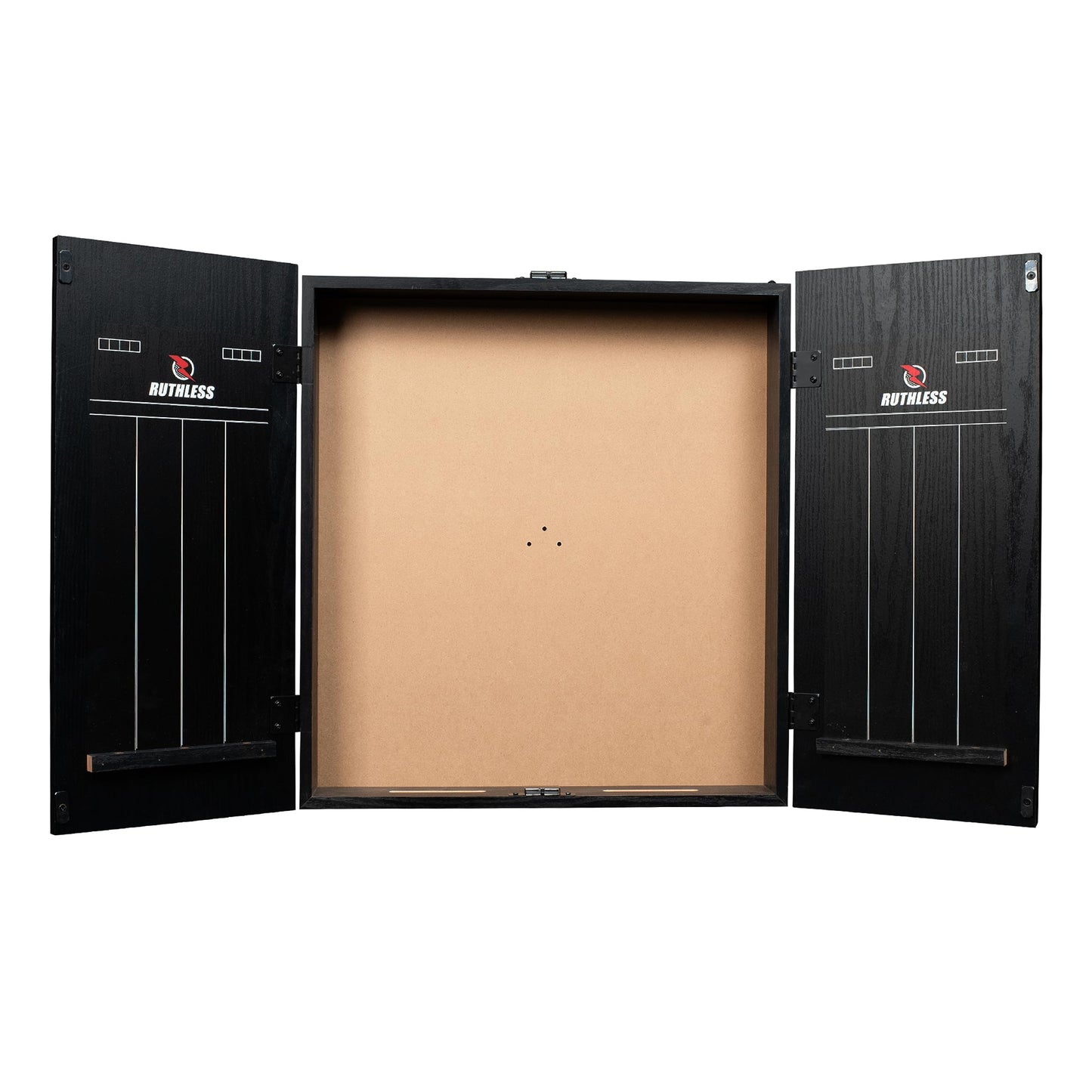 RUTHLESS Dart Board Cabinet | Professional Heavy Duty Square Black Dartboard Storage