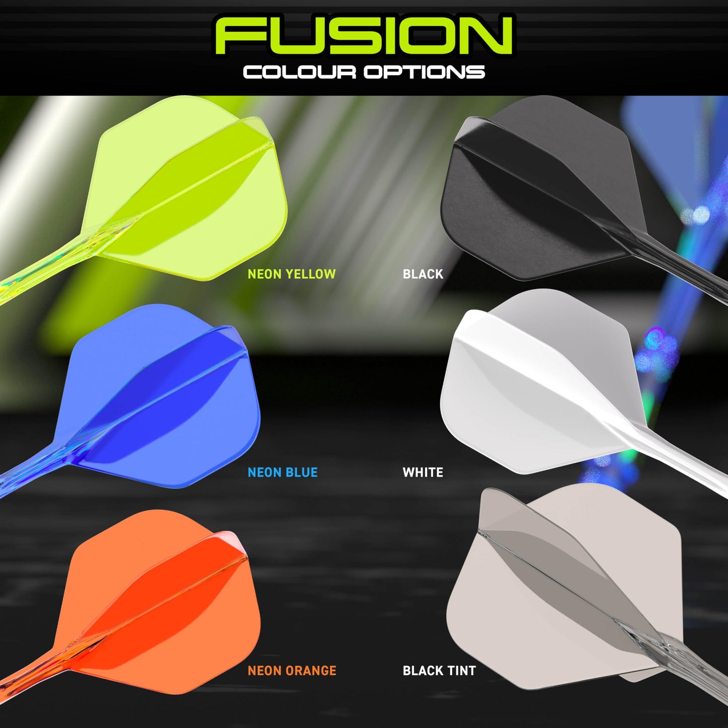 WINMAU Fusion Intergrated Dart Flight and Shaft System - 1 set per pack (3 flights and shafts in total)