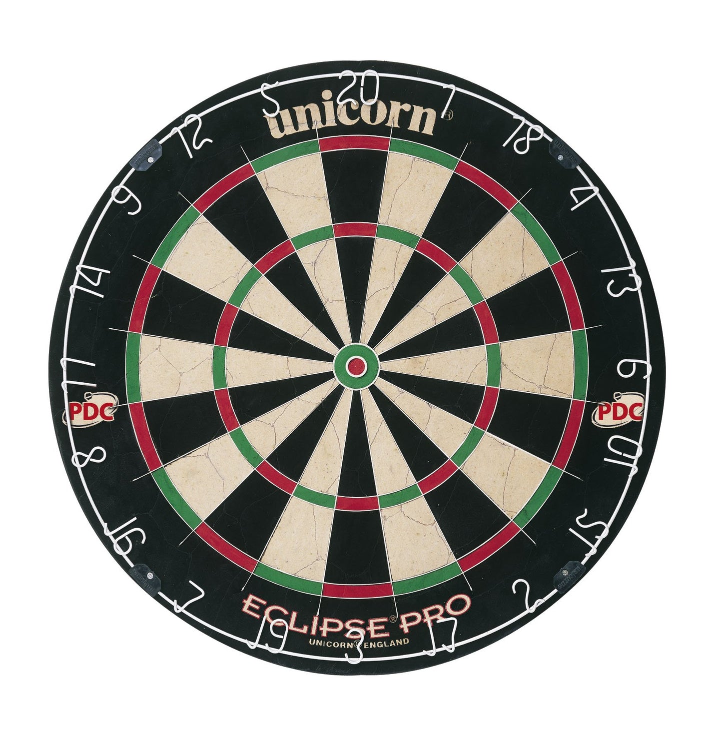 UNICORN Dartboard | Eclipse Pro | Ultra-Visible Number Ring & Spider | Championship Quality Sisal Bristle | Staple-Free Construction