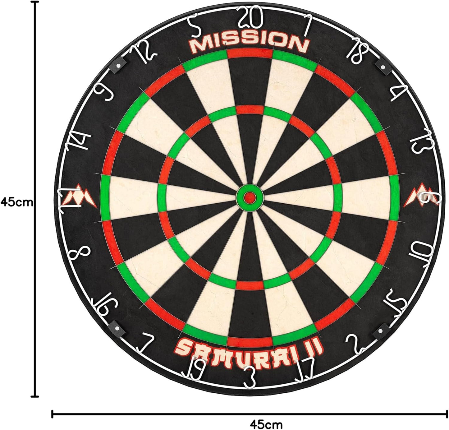 Mission Darts DB023 Samurai II | Professional Competition Standard Dartboard with Ultra Thin Wire Construction and Non Fade Colours