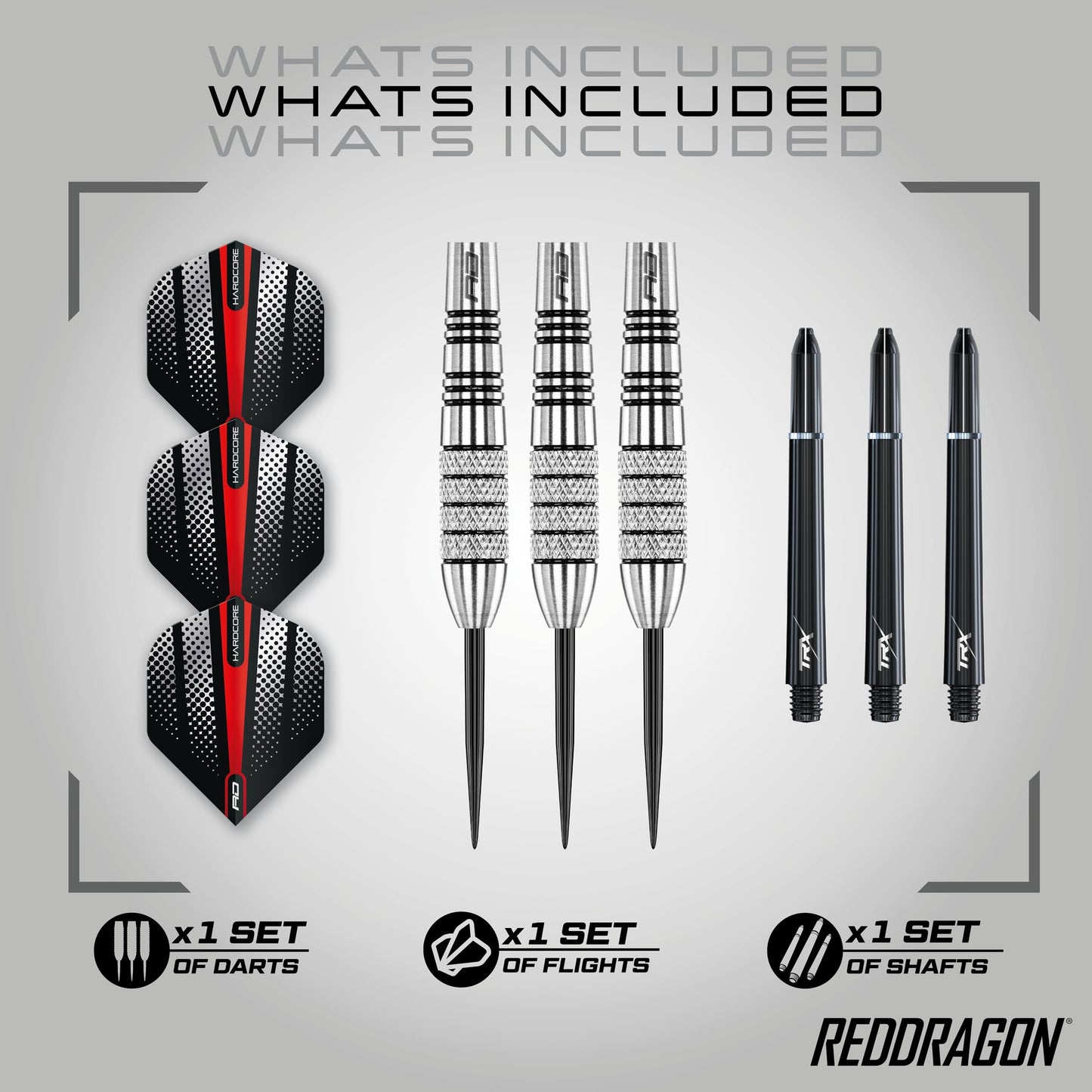 RED DRAGON Darts – Sidewinder Series – Professional 80% Tungsten Darts Set with Dart Flights and Shafts – Available in 23, 25, 27g & 30 grams