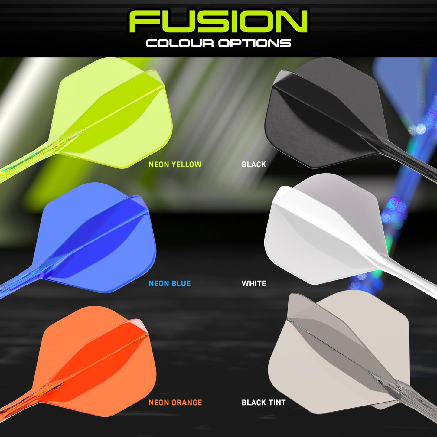 WINMAU Fusion Intergrated Dart Flight and Shaft System - 1 set per pack (3 flights and shafts in total)