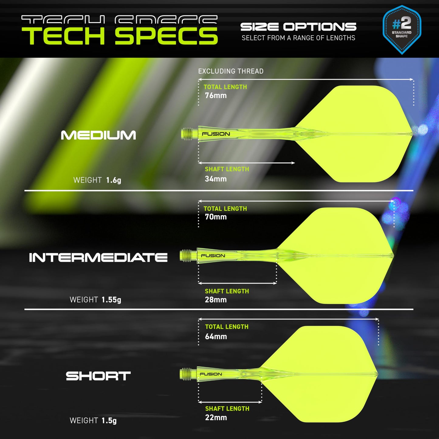 WINMAU Fusion Intergrated Dart Flight and Shaft System - 1 set per pack (3 flights and shafts in total)
