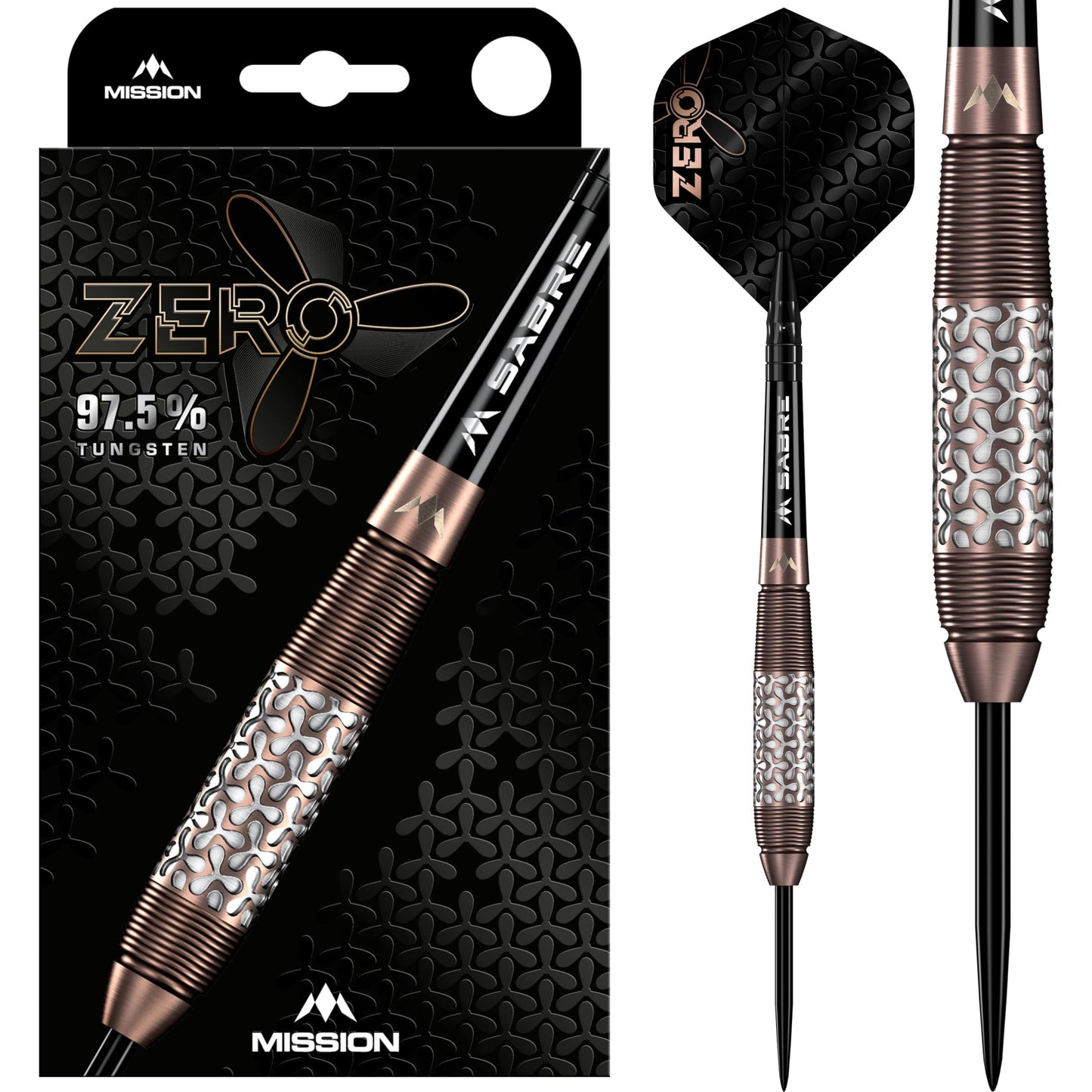 Mission Darts | Mission Zero Darts Set | Steel Tip | 98% Tungsten | Bronze PVD | Available in Multiple Weights.