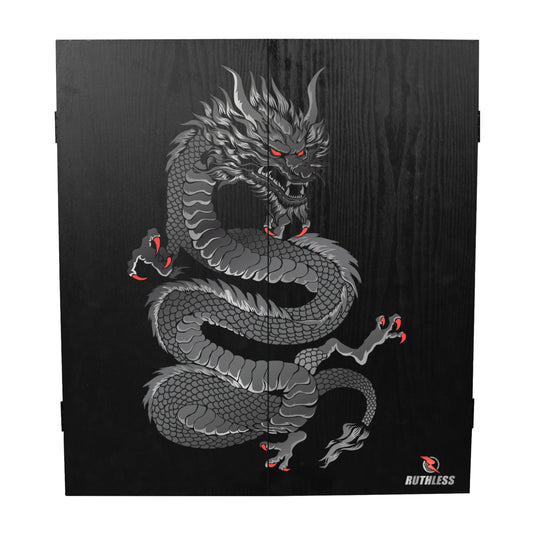 RUTHLESS Dart Board Cabinet | Professional Heavy Duty Square Black Dartboard Storage