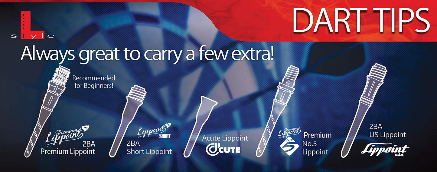L.Style LSTYLE Dart Tips: Premium Lippoint - 2BA Standard Thread - Plastic Soft Tip Dart Points (30 and 60 Packs)
