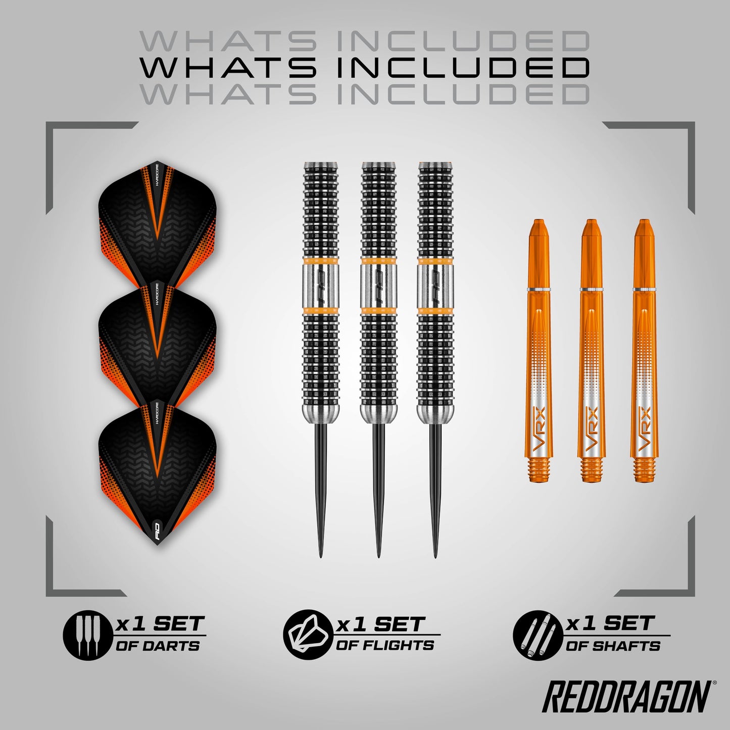 RED DRAGON Amberjack Tungsten Darts Set with Darts Flights & Dart Stems (Shafts) – Professional 90% Tungsten Premium Darts Set – Available in 22g, 23g, 24g, 25g, 26g, 27g, 28g, 30g