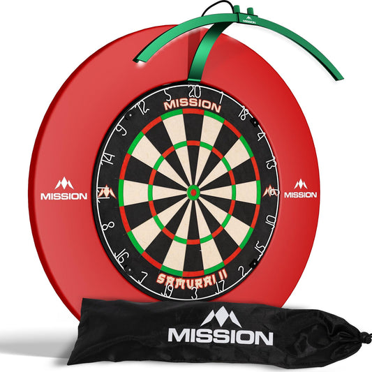 Mission Darts TOR100 Torus 100 | Dart Board LED Folding Portable Dartboard Travel Lighting System