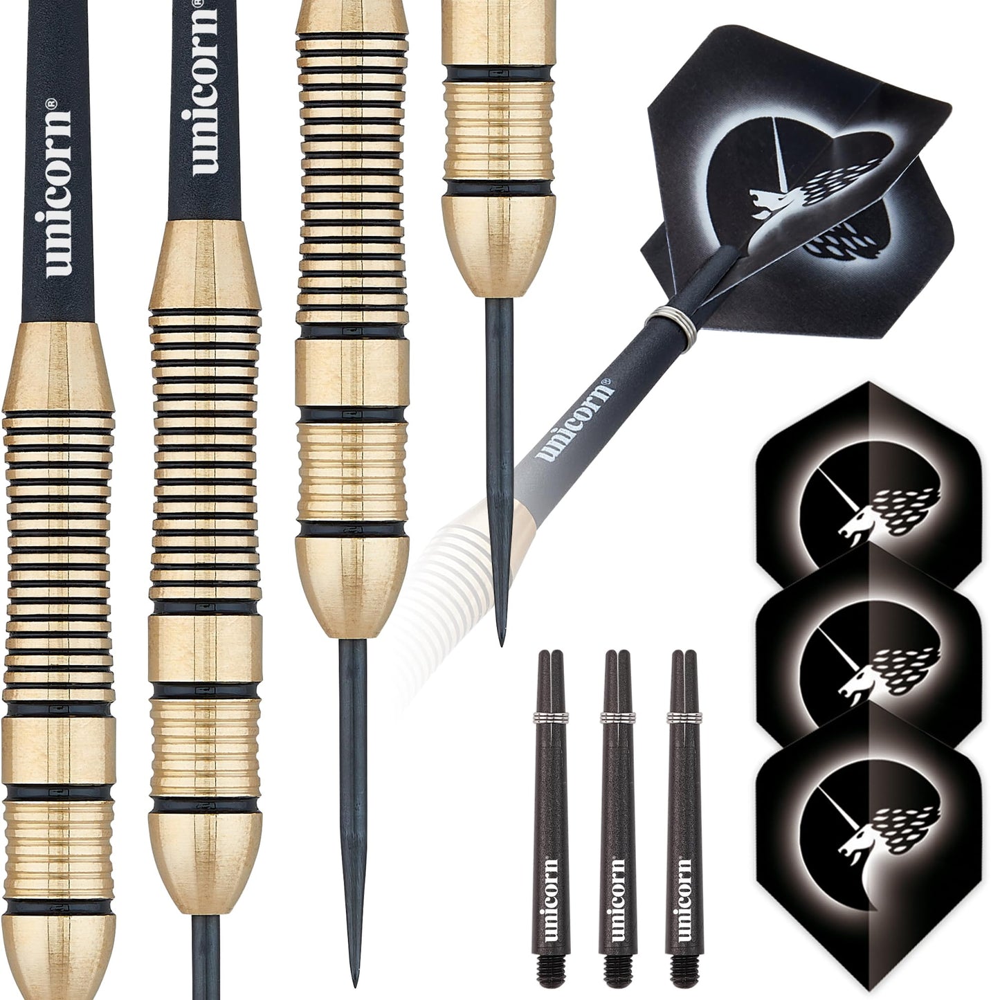 Unicorn Steel Tip Darts Set | Core Plus | Authentic 100% Brass Barrels