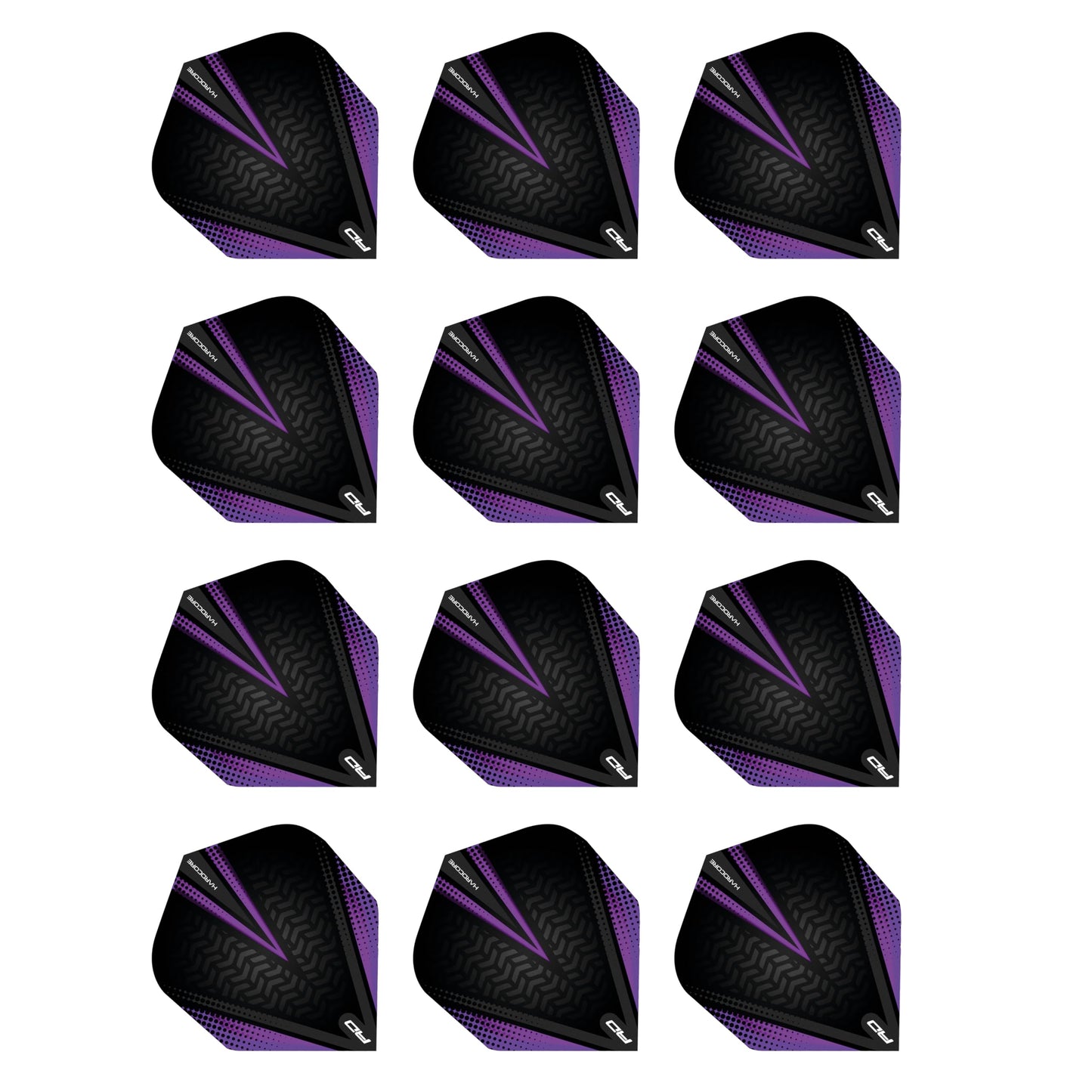 RED DRAGON Hardcore Radical Extra Thick Standard Dart Flights - 4 sets Per Pack (12 Dart Flights in total)