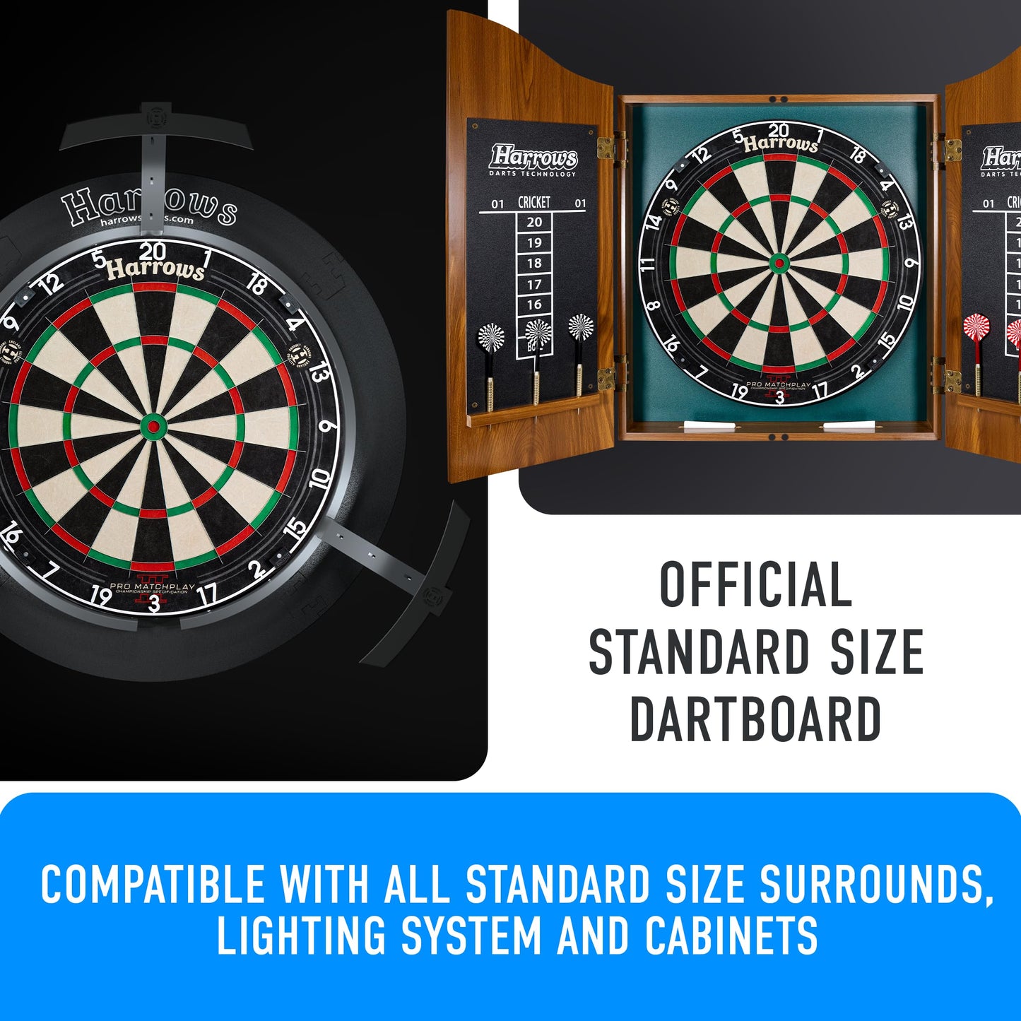 Harrows Dart Boards I Dartboard Official Size I Darts Board with Ultra Thin Knife Wire for Maximum Scoring I Compatible with Dart Board Stand, Dart Board Lighting, Dartboard Cabinet