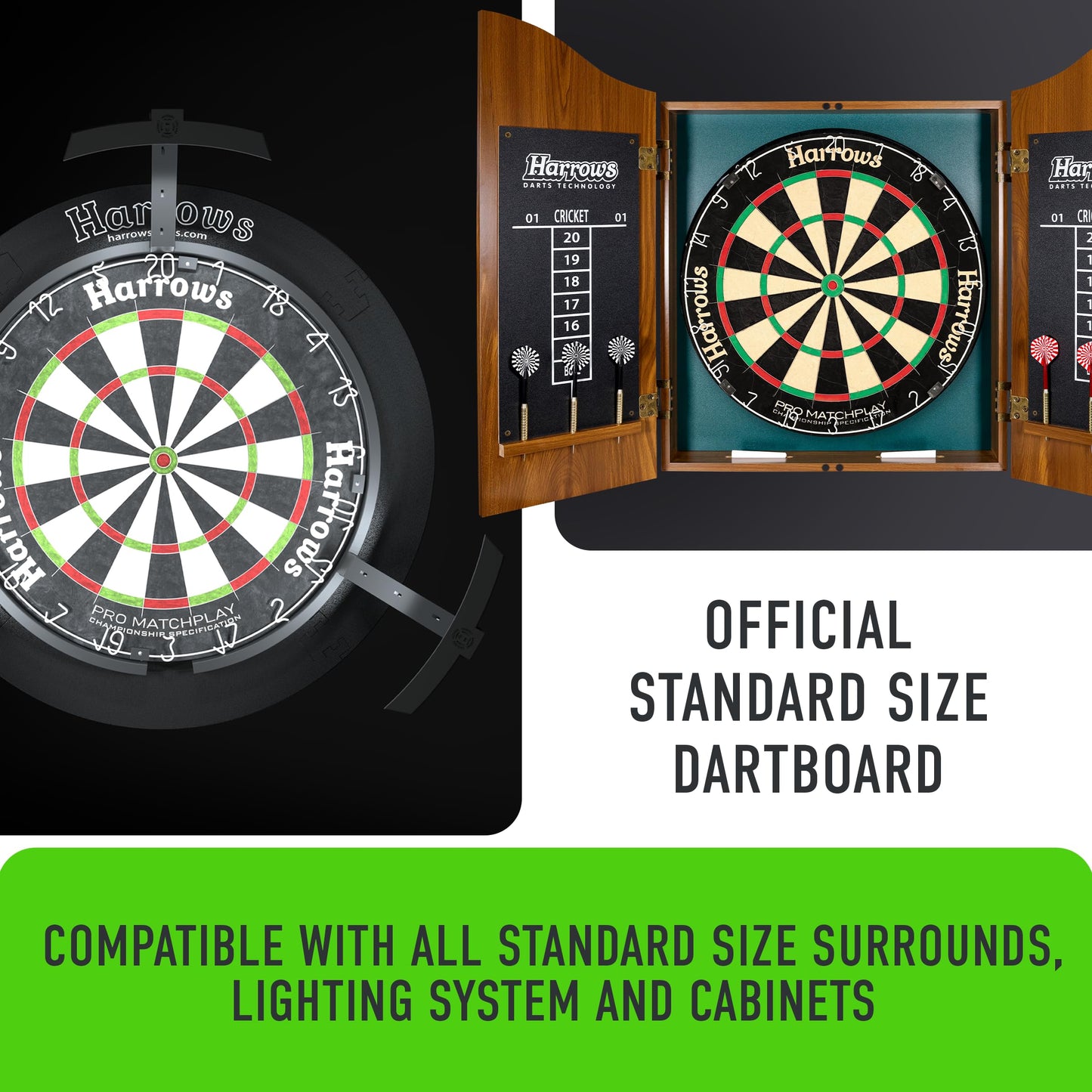Harrows Dart Boards I Dartboard Official Size I Darts Board with Ultra Thin Knife Wire for Maximum Scoring I Compatible with Dart Board Stand, Dart Board Lighting, Dartboard Cabinet
