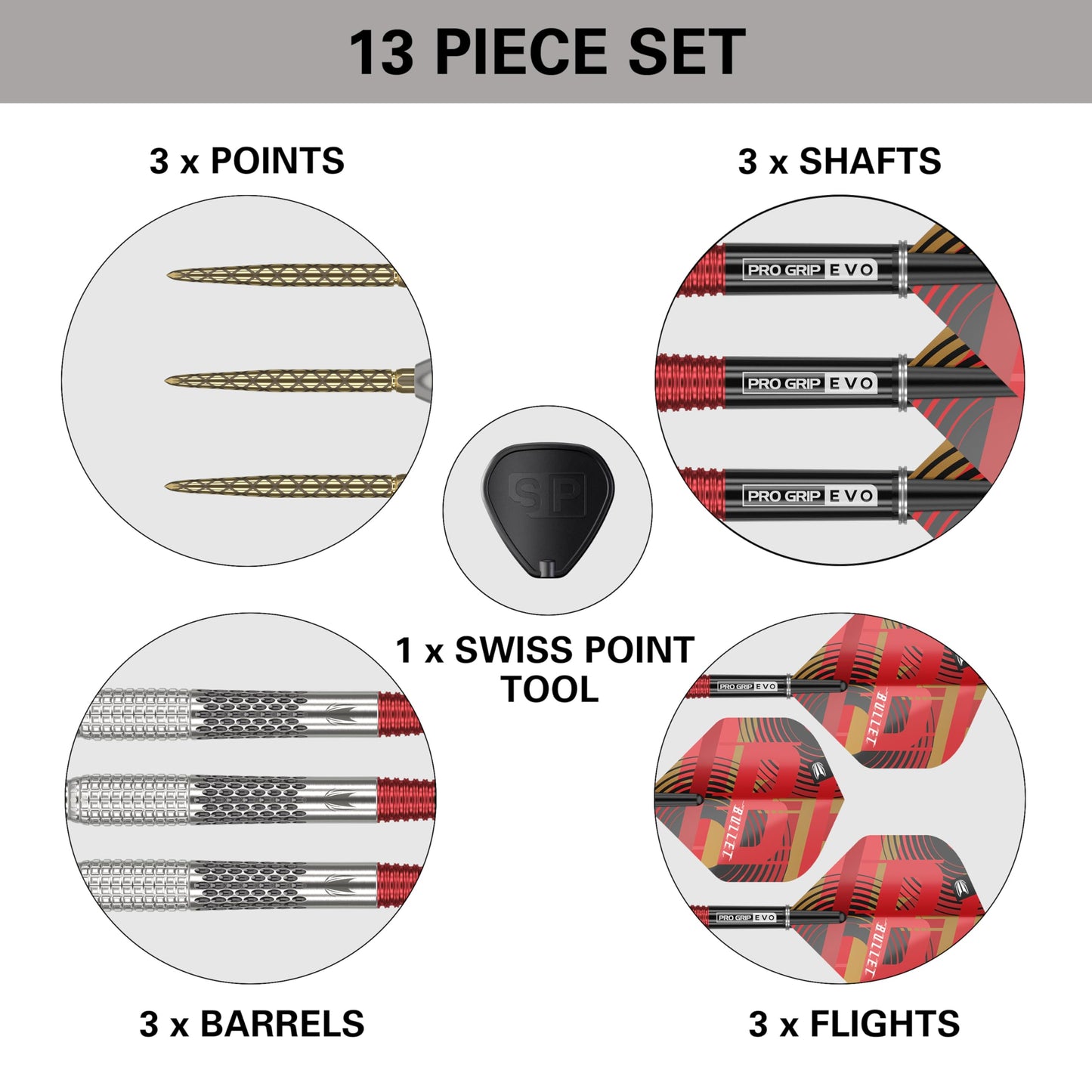 TARGET Darts Stephen Bunting G5 95% Tungsten Dart Set, Steel Tip Swiss Point Darts | Player Edition Darts with Swiss Points, 18G/22G/23G/25G Professional Darts Set, Swiss Point Tool Included