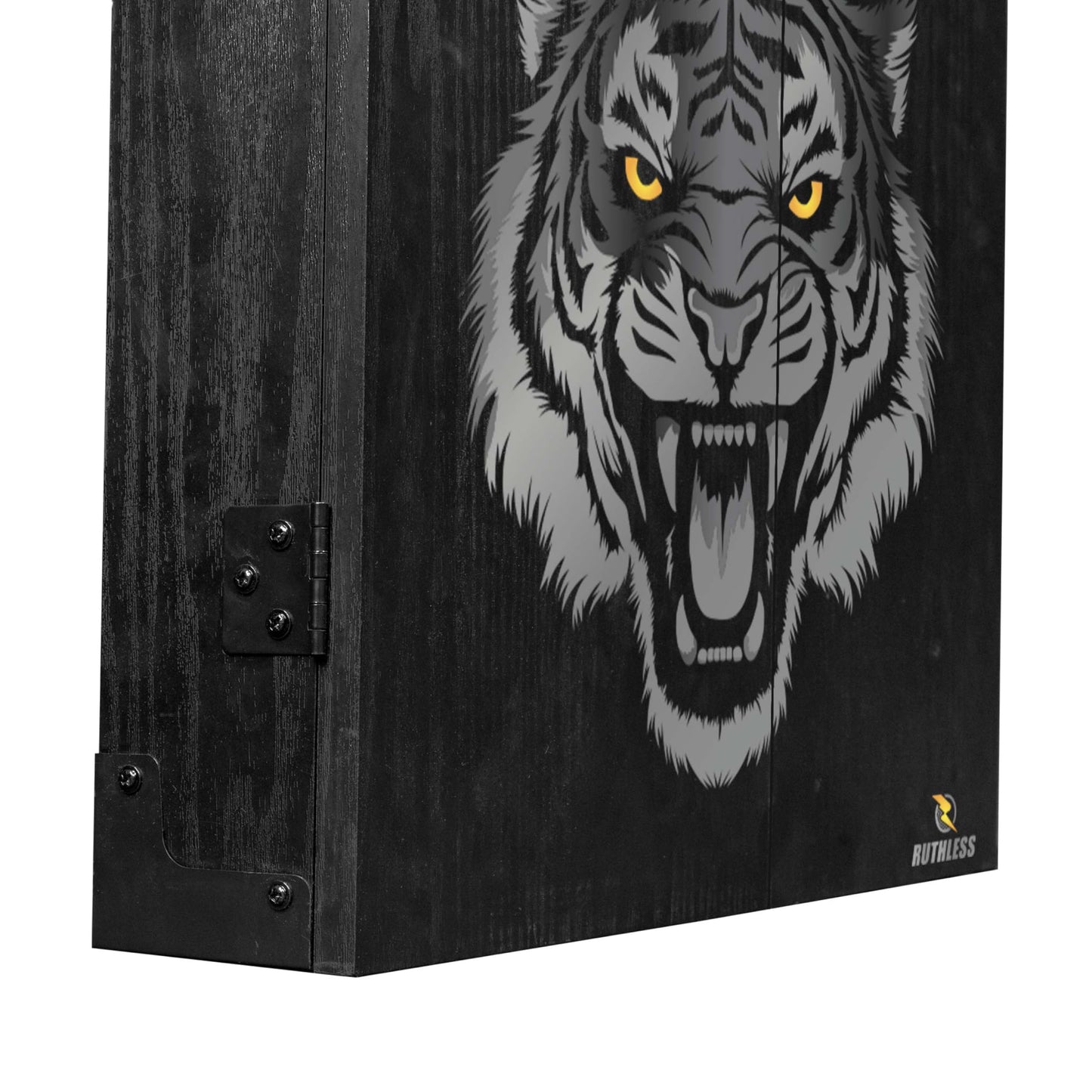 RUTHLESS Dart Board Cabinet | Professional Heavy Duty Square Black Dartboard Storage
