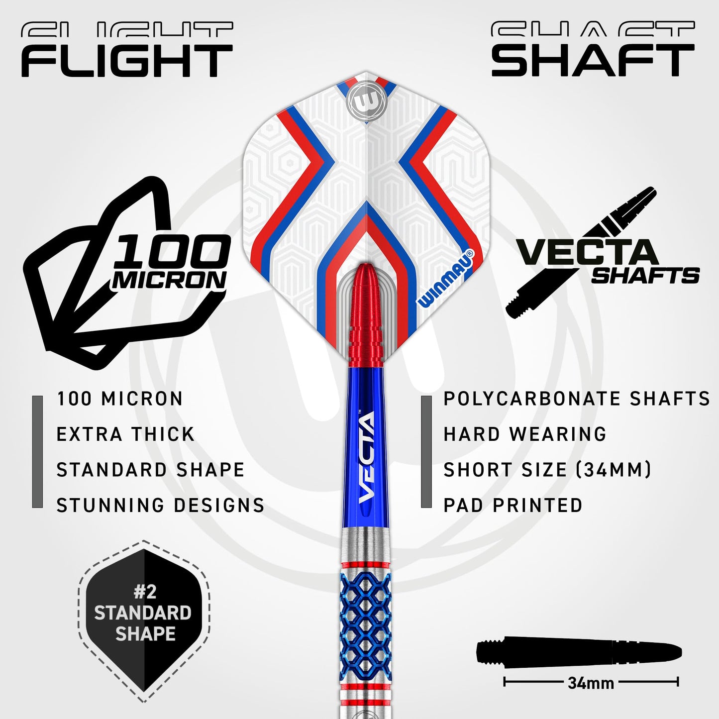 WINMAU Darts Epix Series 90% Professional Tungsten Darts Set with Dart Flights and Dart Shafts (Stems) - Available weights 18g Soft Tip 22g and 24g Steel Tip