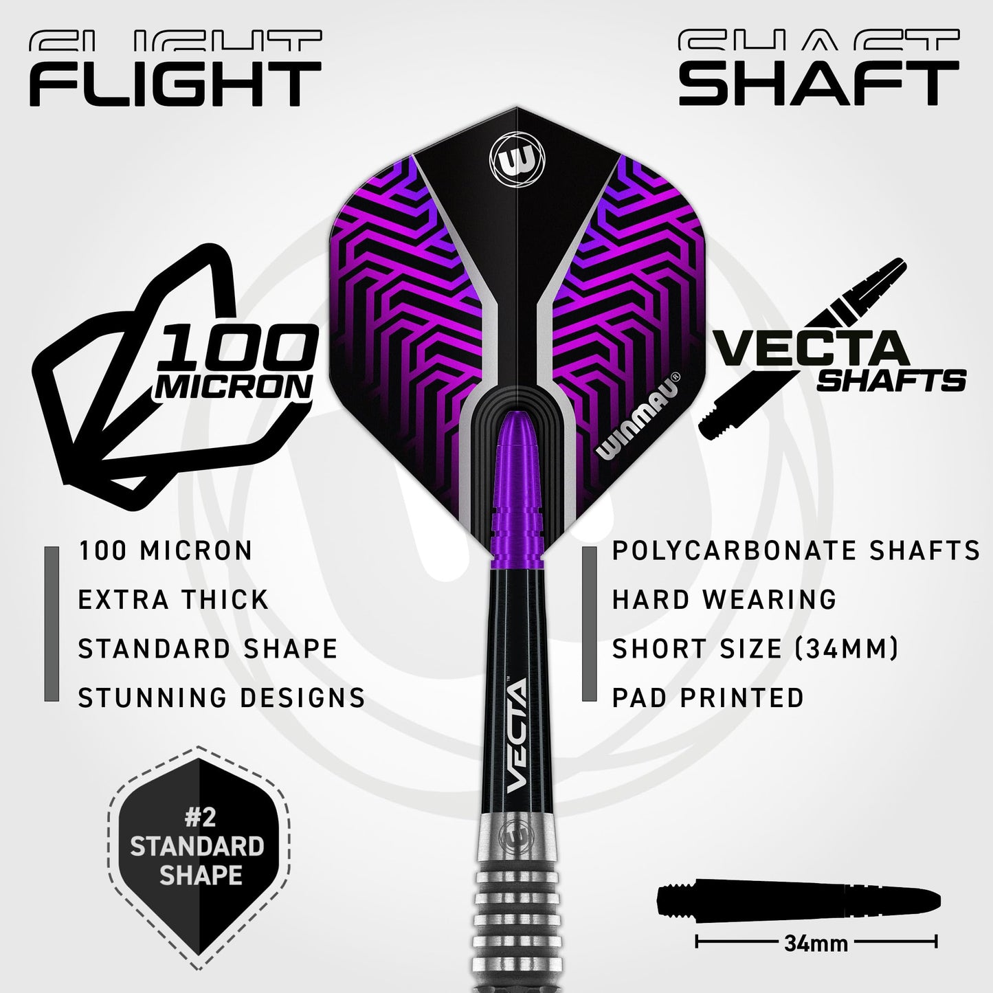 WINMAU Darts Kairos Series 90% Professional Tungsten Steel Tip Darts Set with Dart Flights and Dart Shafts (Stems) - Available in Two Styles - Available weights 21g, 23g 24g and 26g