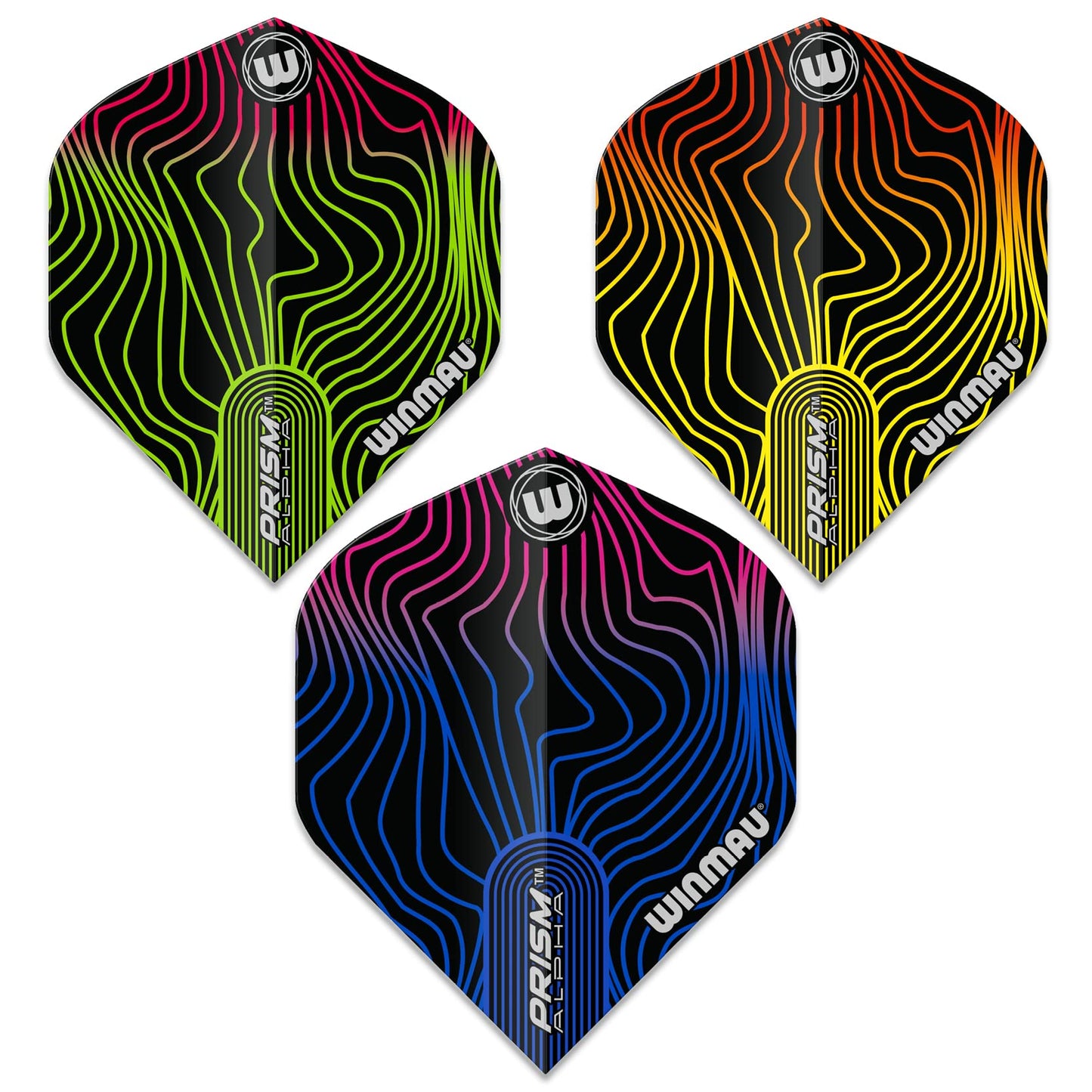 WINMAU Prism Alpha Solar Design Dart Flight Packs - 3 sets per pack (9 flights in total)