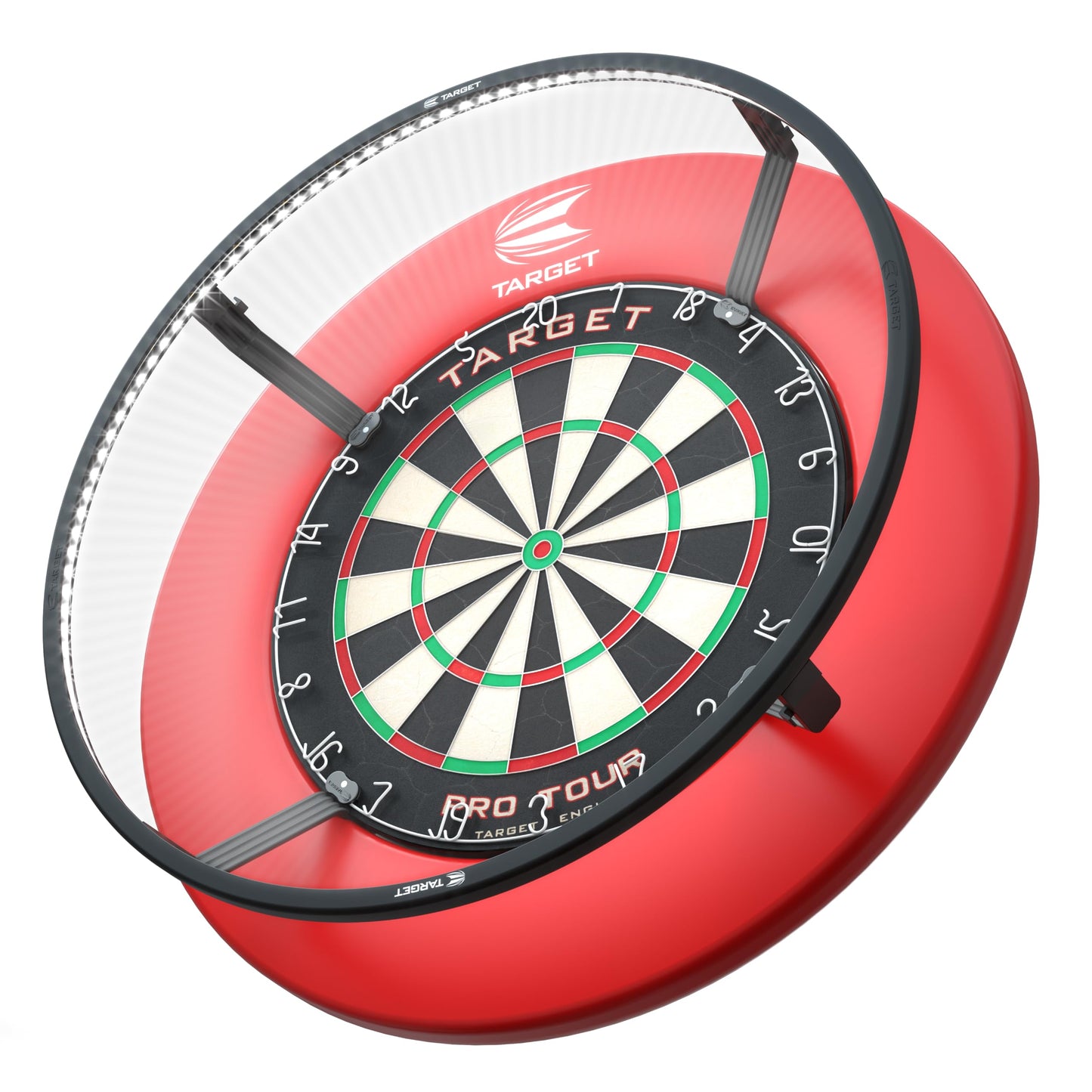Target Darts Corona Vision Dartboard Lighting System, Black Frame | White LED Dart Board Surround Ring Light | Available with Pro Tour Dartboards Surround & Championship Dartboard, or Oche Dart Mat