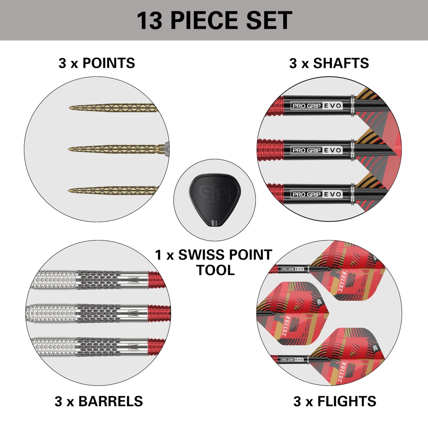 TARGET Darts Stephen Bunting G5 95% Tungsten Dart Set, Steel Tip Swiss Point Darts | Player Edition Darts with Swiss Points, 18G/22G/23G/25G Professional Darts Set, Swiss Point Tool Included
