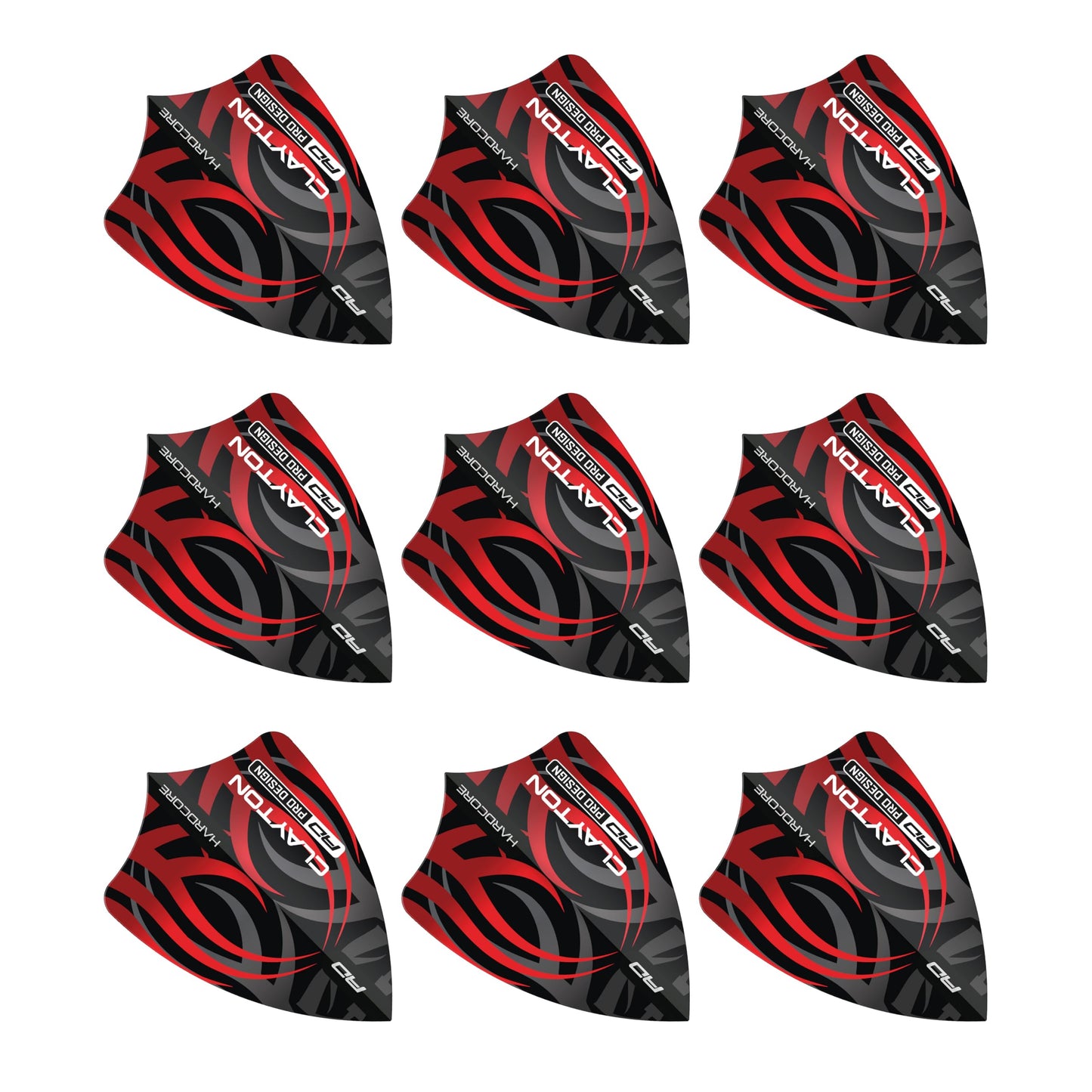 RED DRAGON Hardcore Freestyle Dart Flights- 3 Sets Per Pack (9 Dart Flights in total)