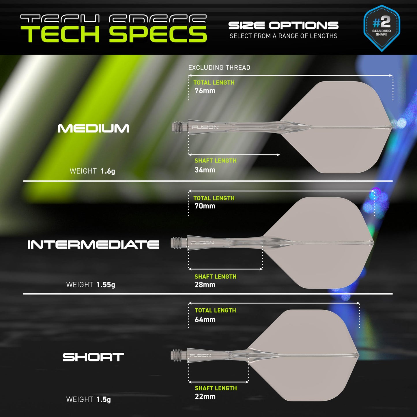 WINMAU Fusion Intergrated Dart Flight and Shaft System - 1 set per pack (3 flights and shafts in total)