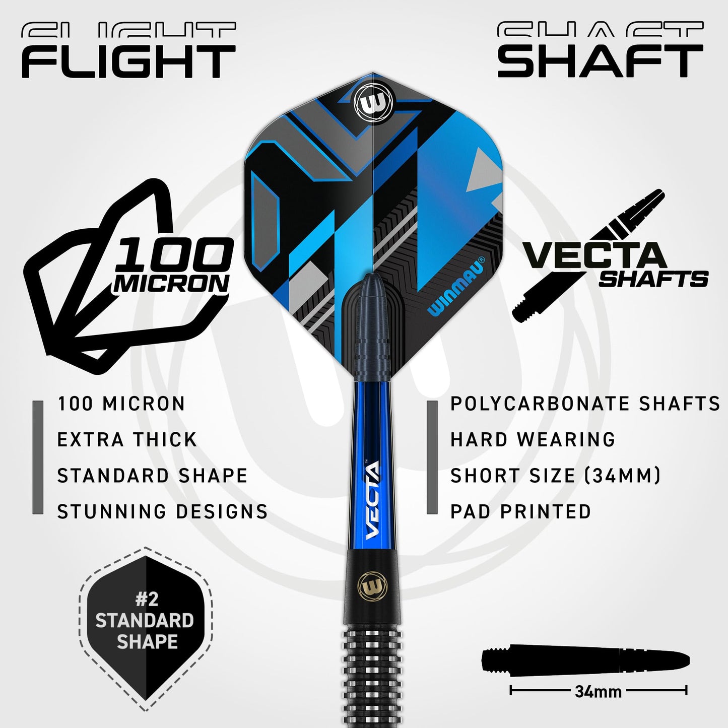 WINMAU Darts Galactics 90% Professional Tungsten Darts Set with Dart Flights and Dart Shafts (Stems) - Available weights 18g Soft Tip 24g and 26g Steel Tip