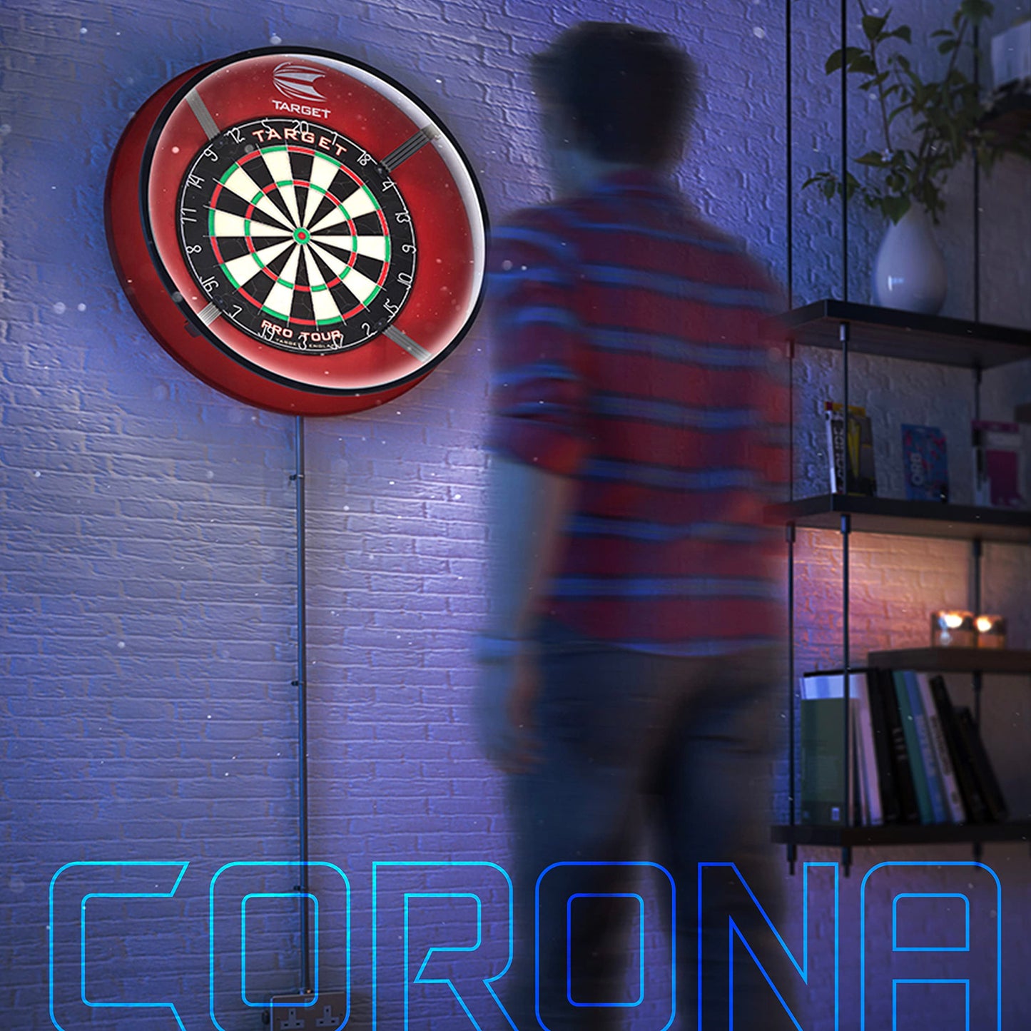 Target Darts Corona Vision Dartboard Lighting System, Black Frame | White LED Dart Board Surround Ring Light | Available with Pro Tour Dartboards Surround & Championship Dartboard, or Oche Dart Mat