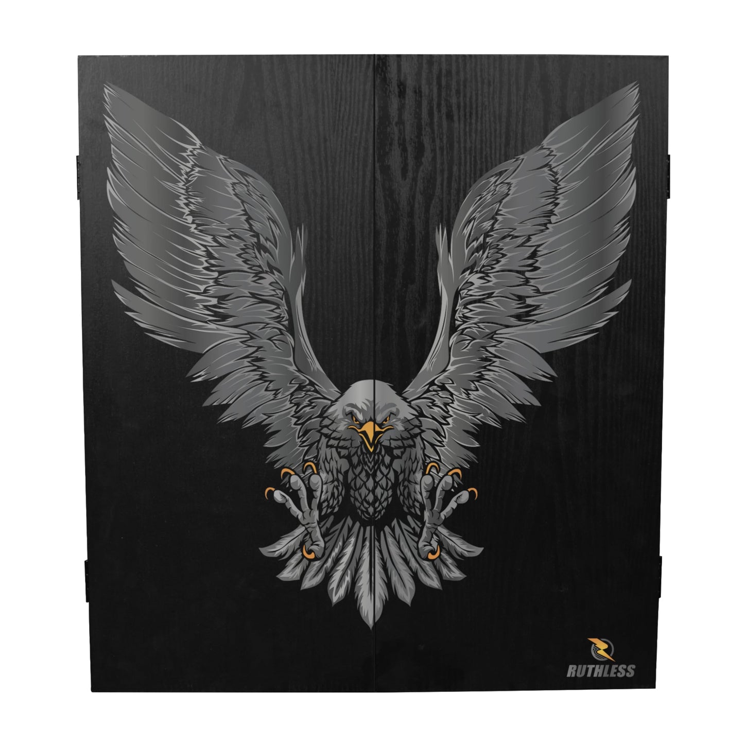 RUTHLESS Dart Board Cabinet | Professional Heavy Duty Square Black Dartboard Storage