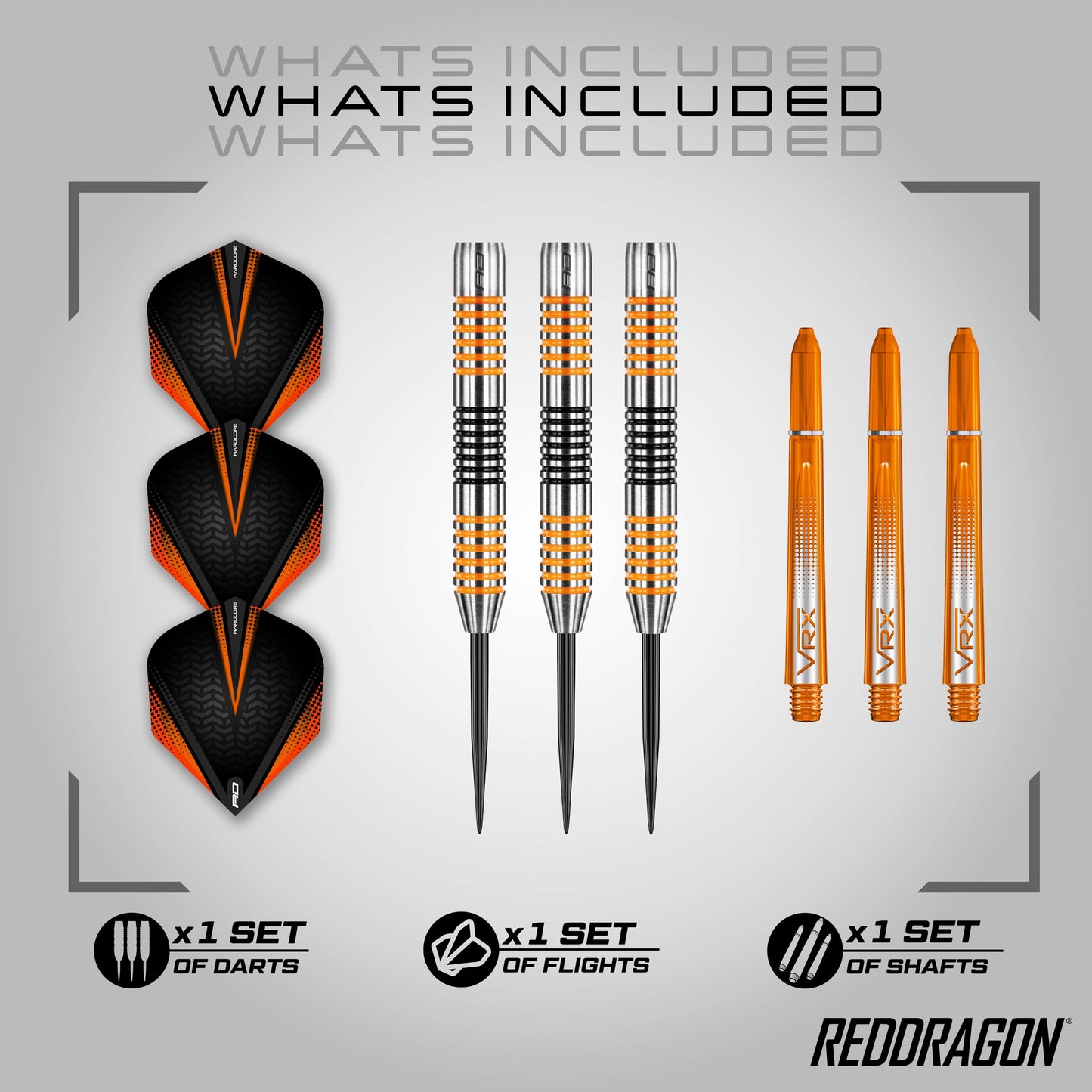 RED DRAGON Amberjack Tungsten Darts Set with Darts Flights & Dart Stems (Shafts) – Professional 90% Tungsten Premium Darts Set – Available in 22g, 23g, 24g, 25g, 26g, 27g, 28g, 30g