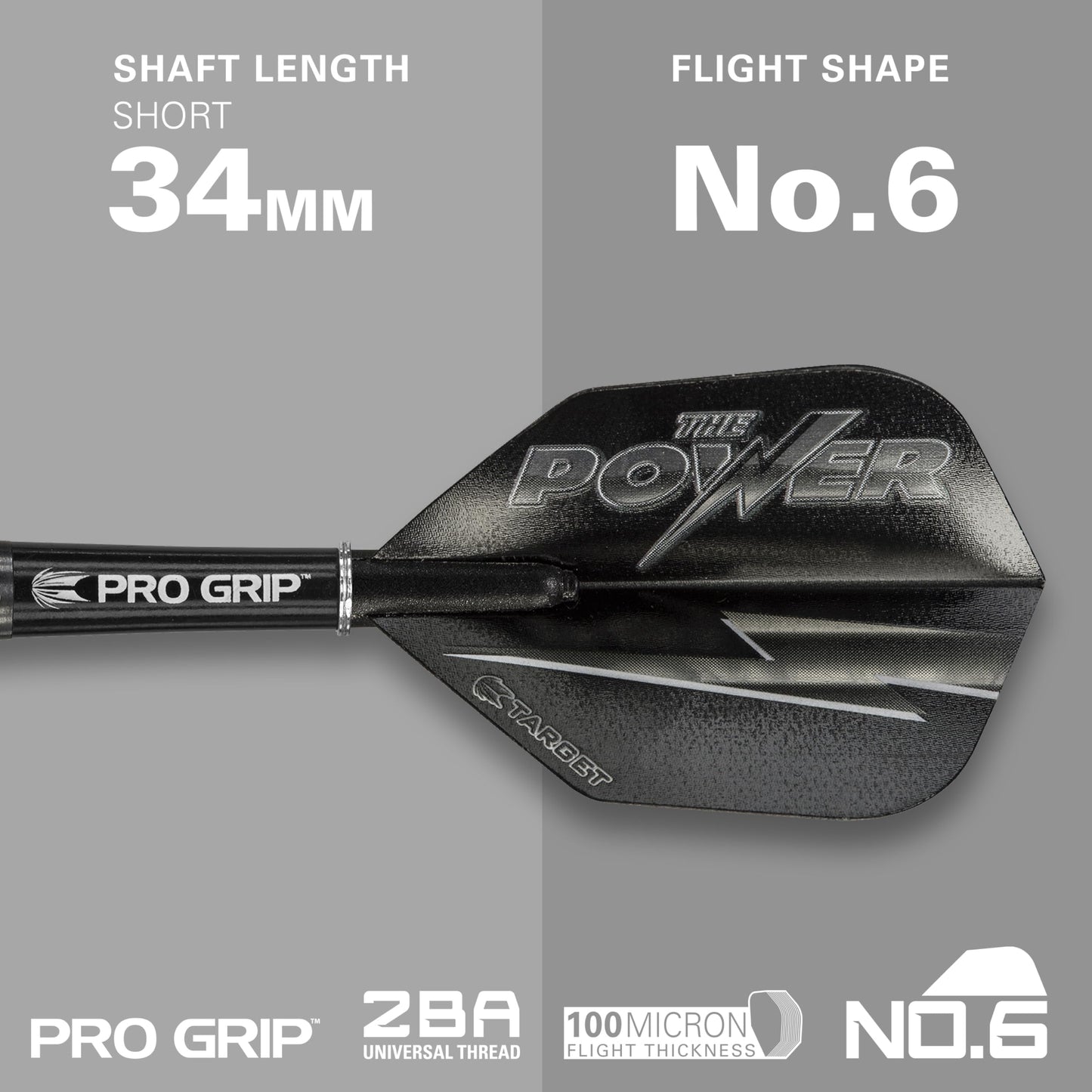 TARGET Darts Phil Taylor Power 8-Zero 3 Black Steel Tip Darts, 80% Tungsten Dart Set, P8Z3, 22G/24G | Player Edition Darts with Fixed Points | Black Darts Case Included