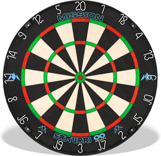 Mission Darts Samurai Infinity | Professional Competition Standard Dartboard with Ultra Thin Knife Life Wire Construction and Black Ring | DB058