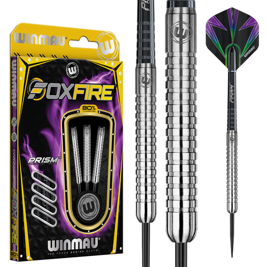 WINMAU Foxfire 25g Tungsten Darts with Prism Flights and Shafts (Stems)