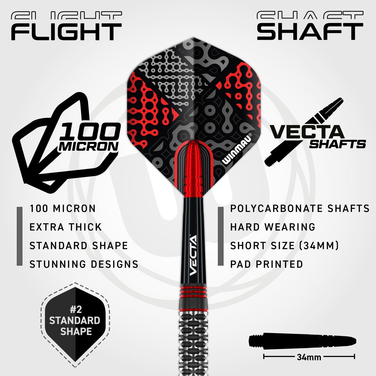 WINMAU Darts Cypher Series 90% Professional Tungsten Darts Set with Dart Flights and Dart Shafts (Stems) - Available weights 18g Soft Tip 22g, 24g and 26g Steel Tip