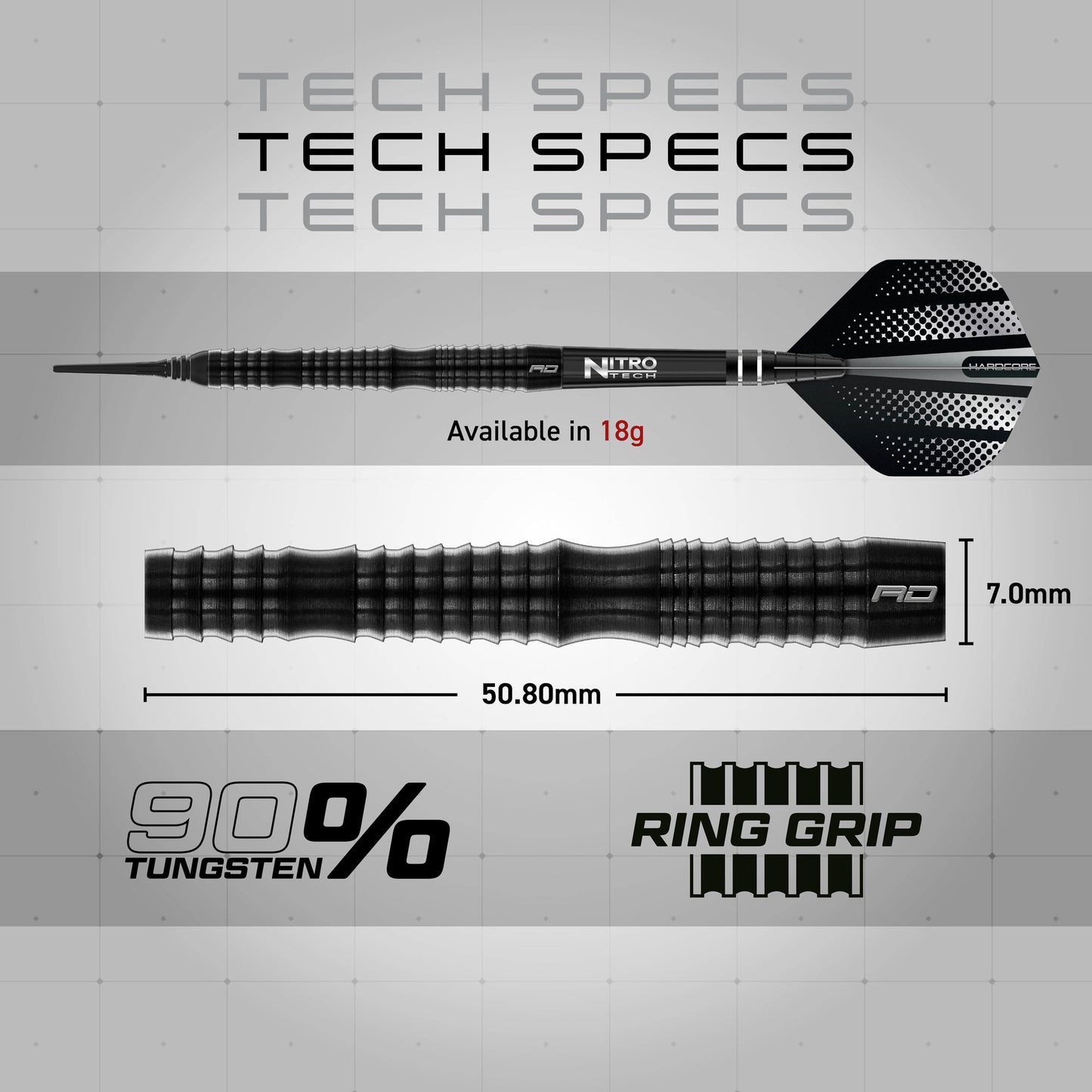 RED DRAGON Razor Edge Extreme Professional Tungsten Darts Set with Flights and Stems