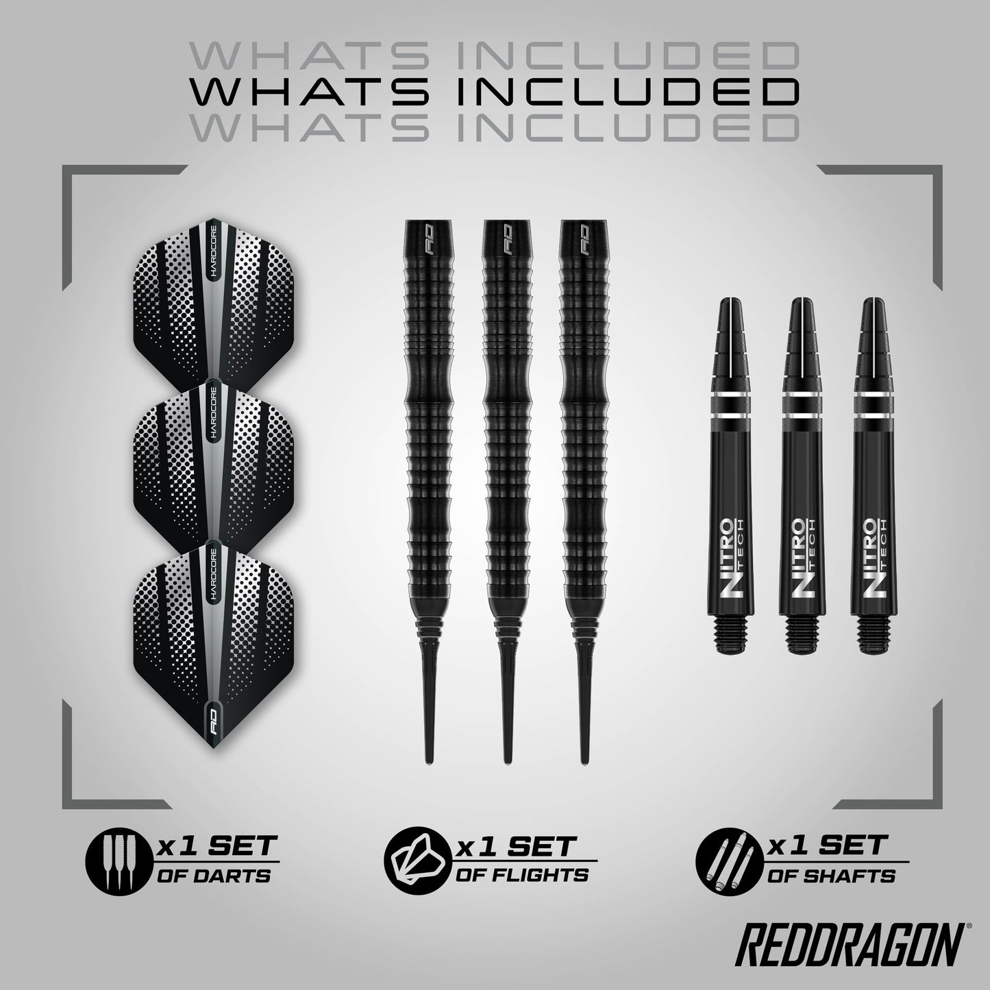 RED DRAGON Razor Edge Extreme Professional Tungsten Darts Set with Flights and Stems