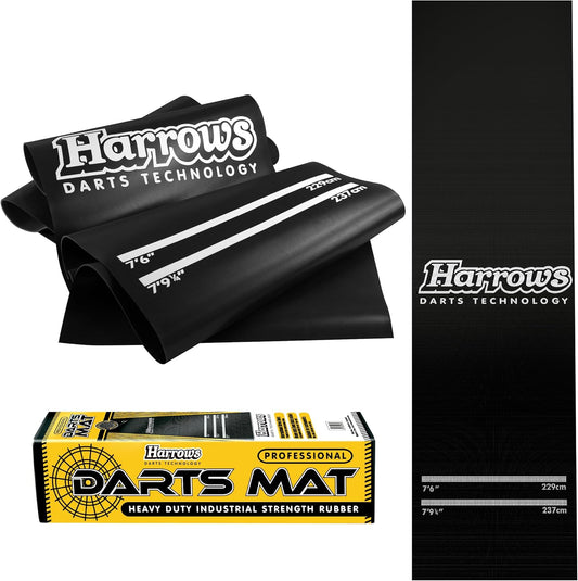 Harrows Darts Mat with Darts Oche, Floor Mat Protection, Non Slip Mat, Professional Darts Mat Rubber, Darts Accessories