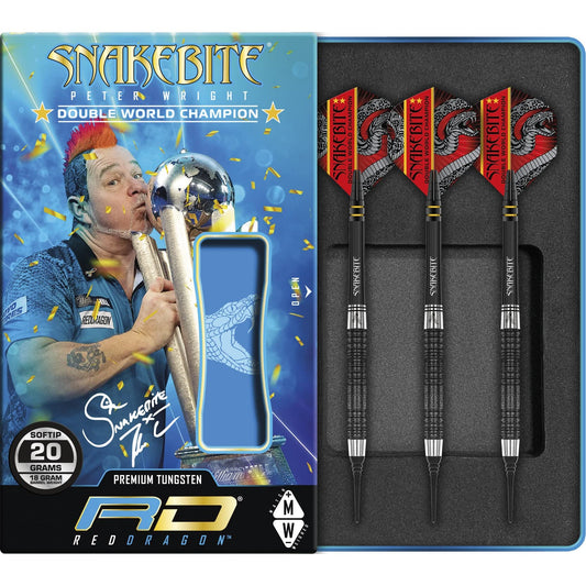 RED DRAGON Peter Wright Snakebite DWC Special Edition with flights and stems (shafts)