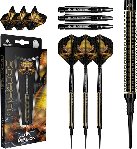 Mission | Javan Darts | Silver | Brass Barrel | Steel Tip Darts Set | 22g.