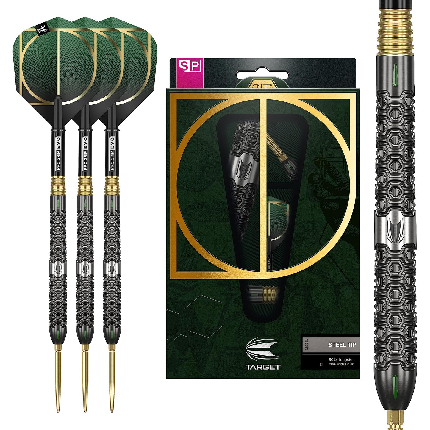 TARGET Darts Cult 90% Tungsten Swiss Point Steel Tip Darts Set | Swiss Point Dart Set, Tungsten Barrel, Professional Darts Set, Swiss Point Tool Included | Barrel 01, 02 & 03 (21G/22G/23G/24G/26G)