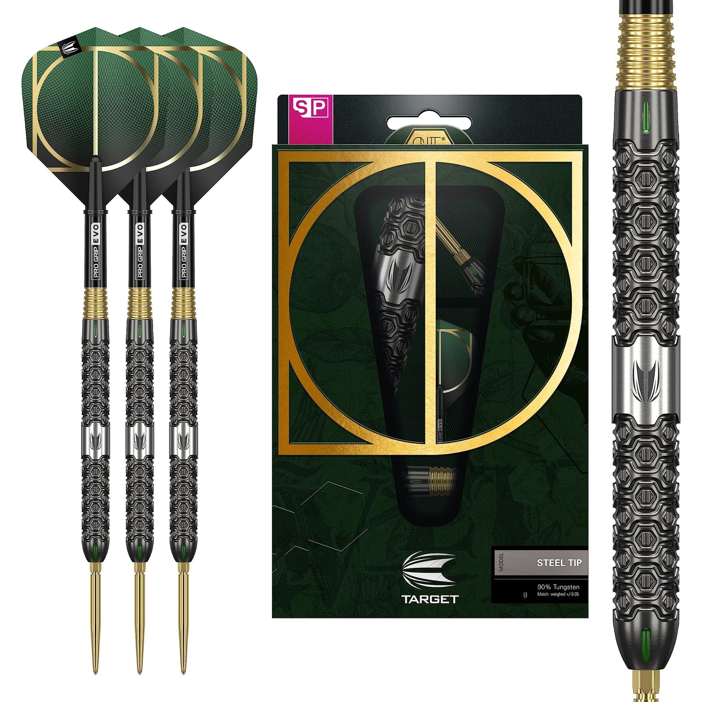TARGET Darts Cult 90% Tungsten Swiss Point Steel Tip Darts Set | Swiss Point Dart Set, Tungsten Barrel, Professional Darts Set, Swiss Point Tool Included | Barrel 01, 02 & 03 (21G/22G/23G/24G/26G)