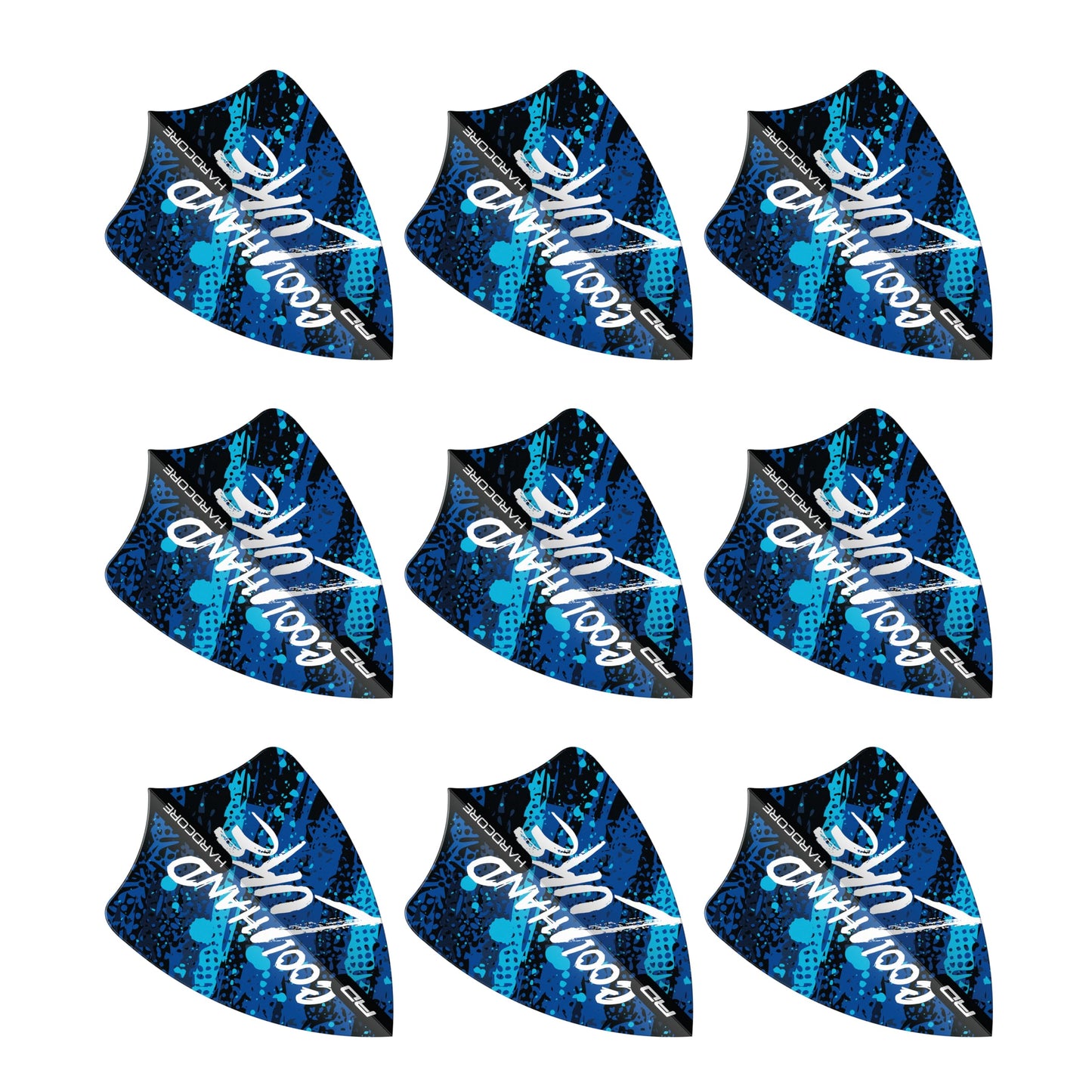 RED DRAGON Hardcore Freestyle Dart Flights- 3 Sets Per Pack (9 Dart Flights in total)
