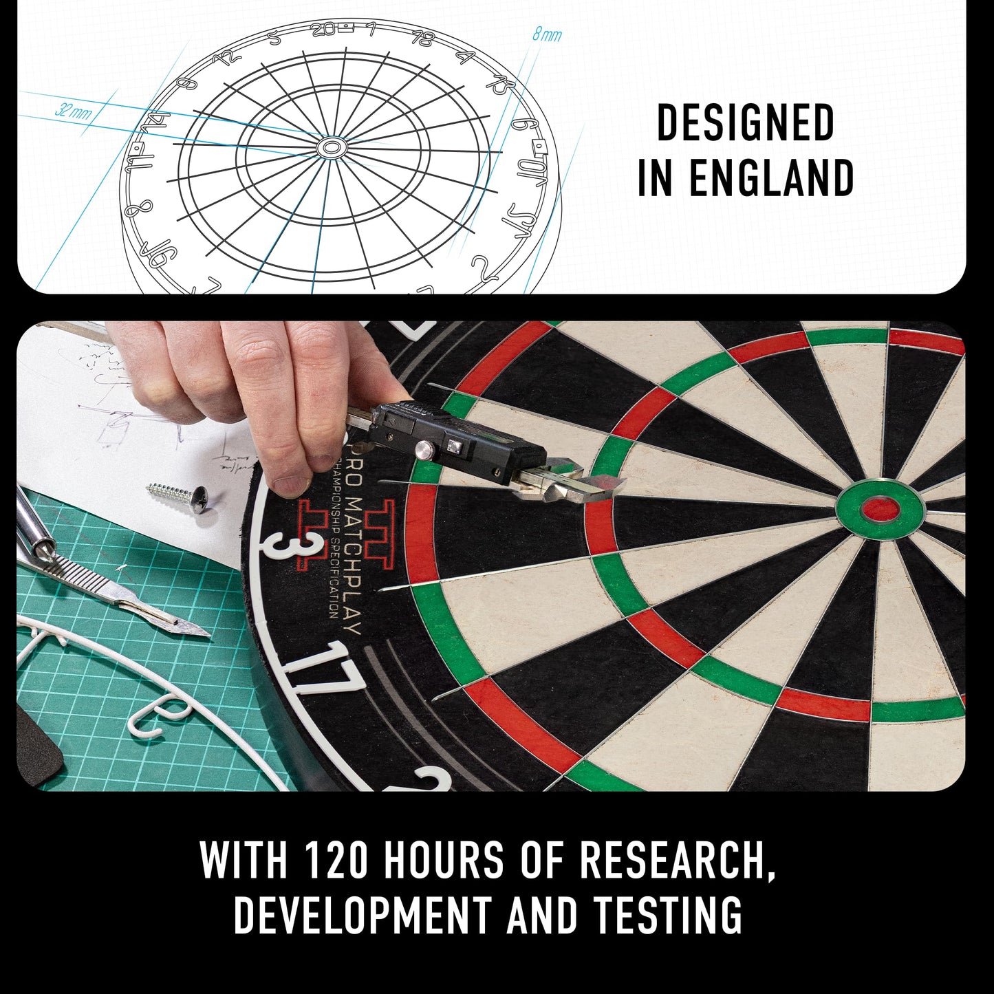 Harrows Dart Boards I Dartboard Official Size I Darts Board with Ultra Thin Knife Wire for Maximum Scoring I Compatible with Dart Board Stand, Dart Board Lighting, Dartboard Cabinet