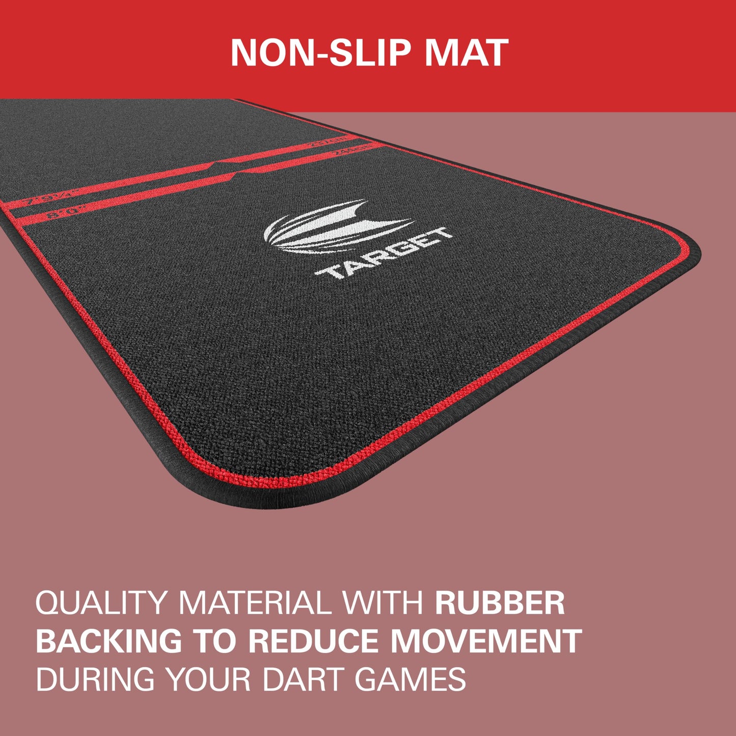TARGET Darts Dart Mat - World Champions/INK/Mod | Dart Oche Mat with Soft Tip and Steel Tip Throw Line Distances | Non Slip Carpet Mats for Floor and Dart Tips Protection | Darts Accessories UK