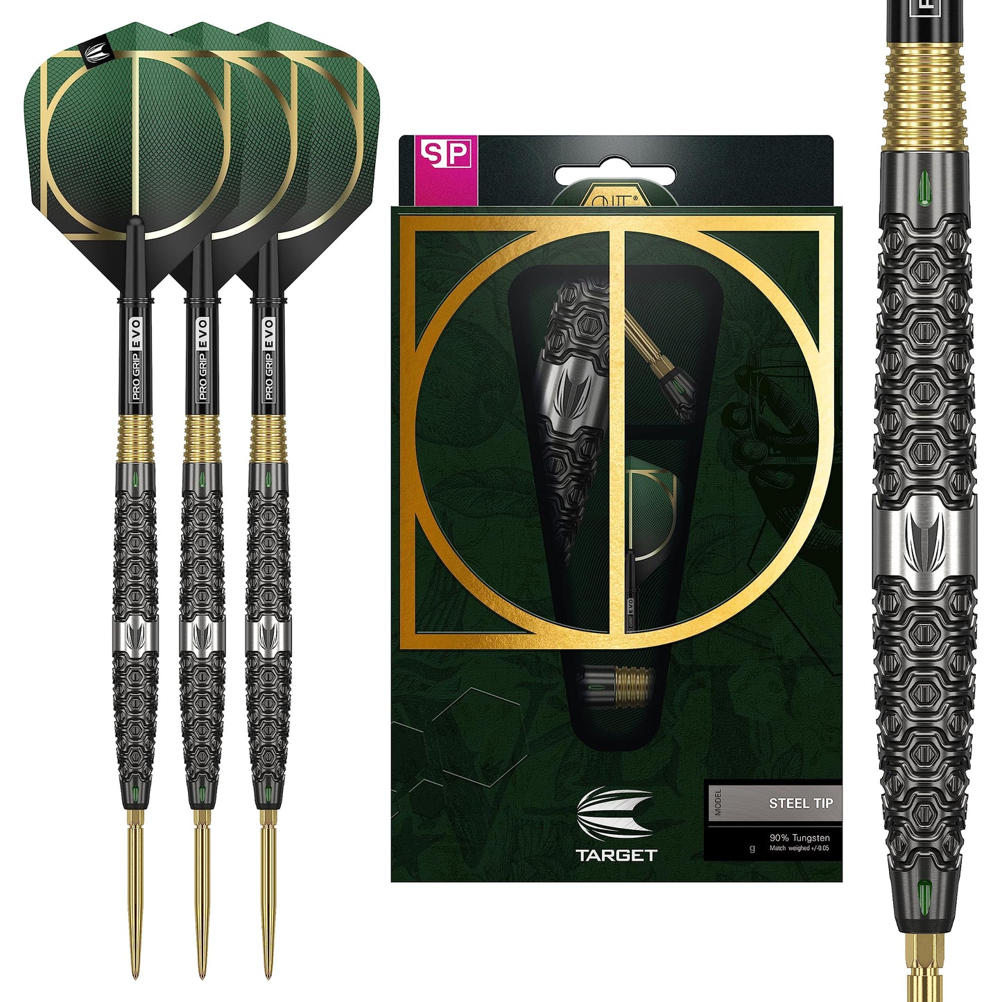 TARGET Darts Cult 90% Tungsten Swiss Point Steel Tip Darts Set | Swiss Point Dart Set, Tungsten Barrel, Professional Darts Set, Swiss Point Tool Included | Barrel 01, 02 & 03 (21G/22G/23G/24G/26G)