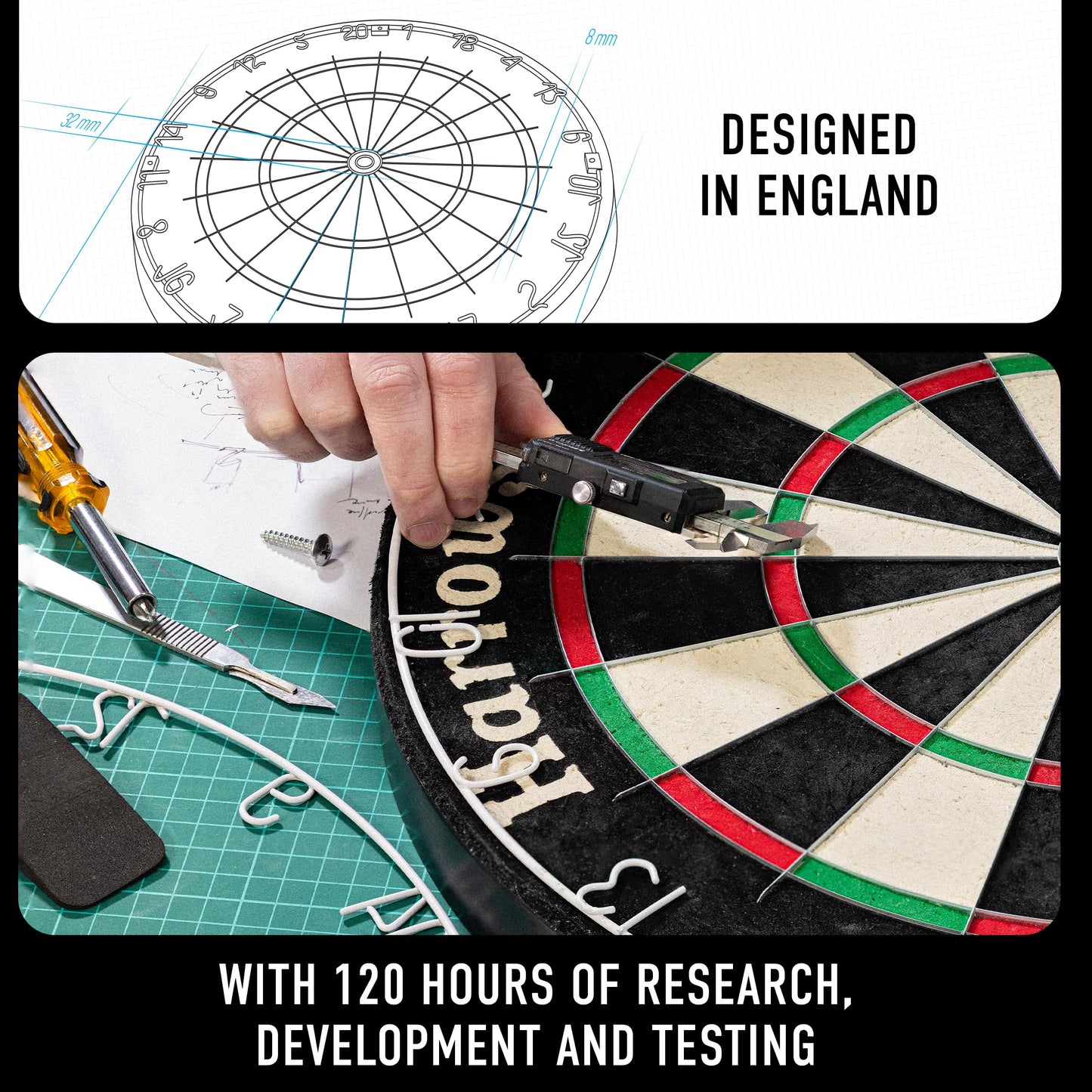 Harrows Dart Boards I Dartboard Official Size I Darts Board with Ultra Thin Knife Wire for Maximum Scoring I Compatible with Dart Board Stand, Dart Board Lighting, Dartboard Cabinet